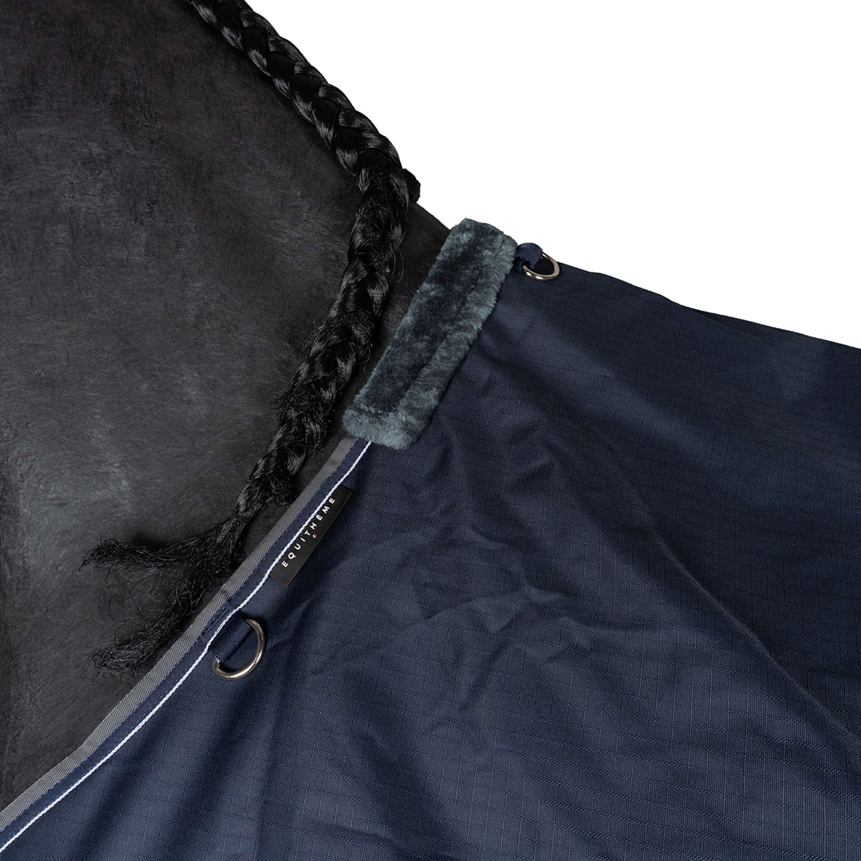 EQUITHÈME Outdoor Rug Tyrex 600 D Polar Fleece 0g Marine Blue/Grey