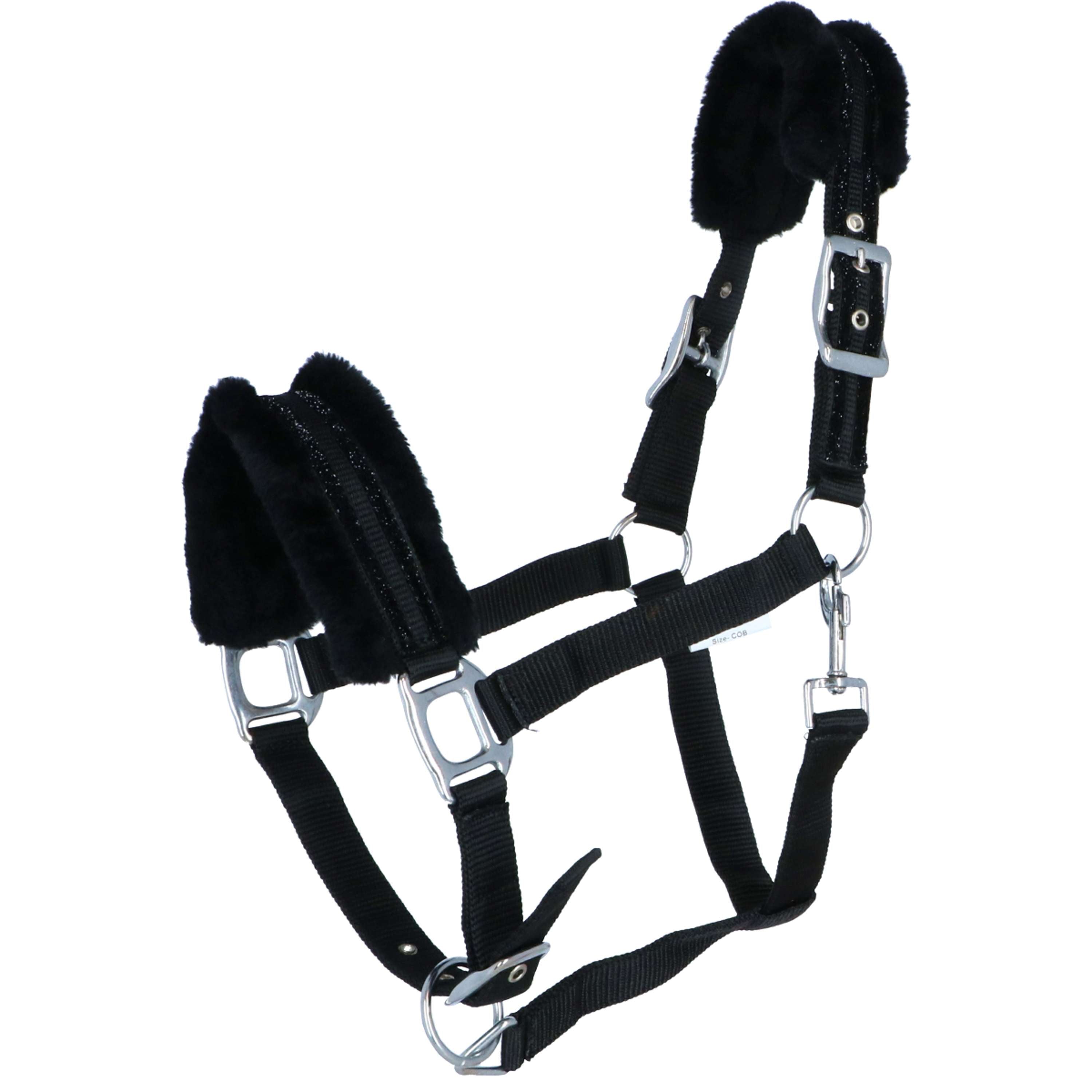 HKM Halter Glitter Fleece Lining Black