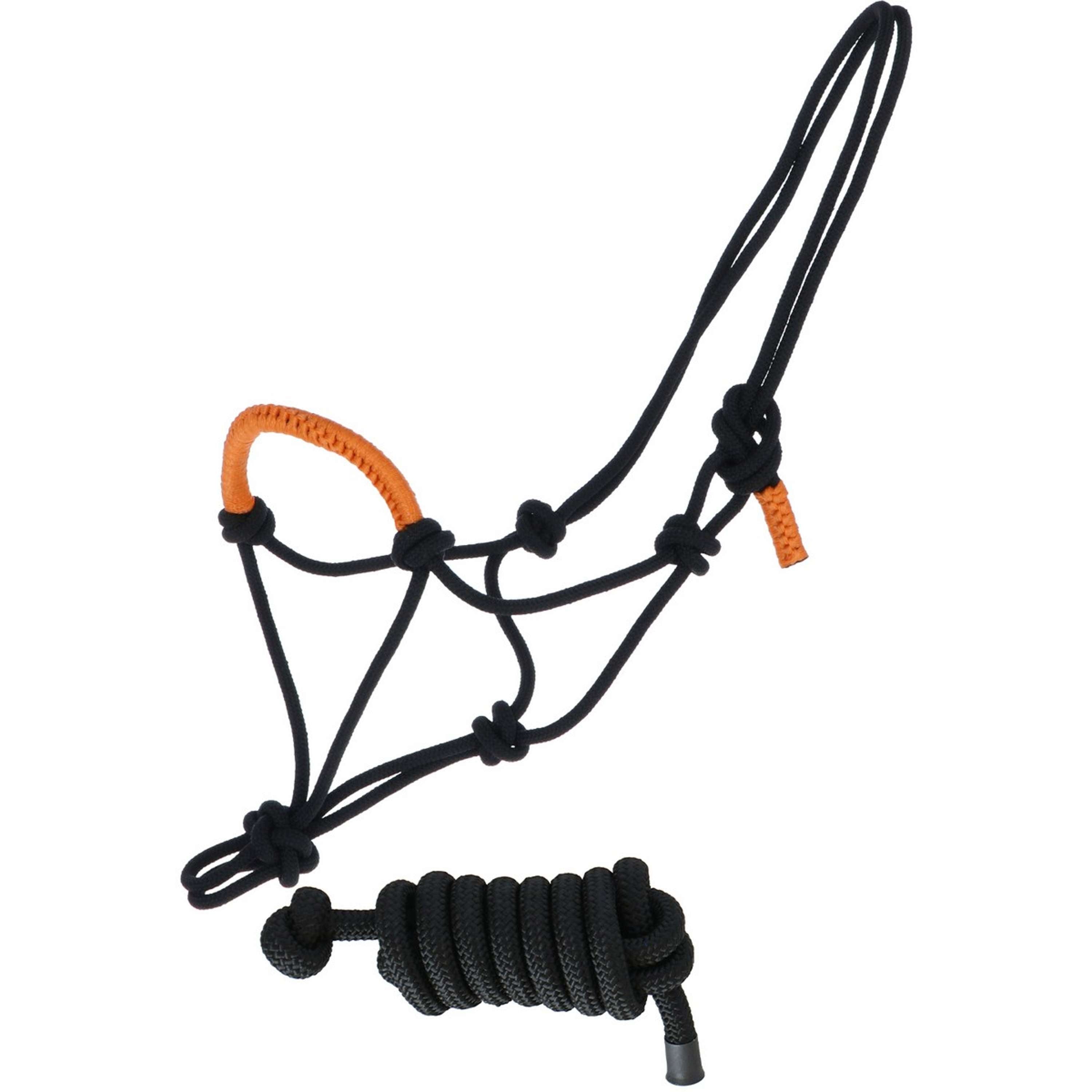 Norton Rope Halter Set Fun Colour Ethologically Black/Neon Orange
