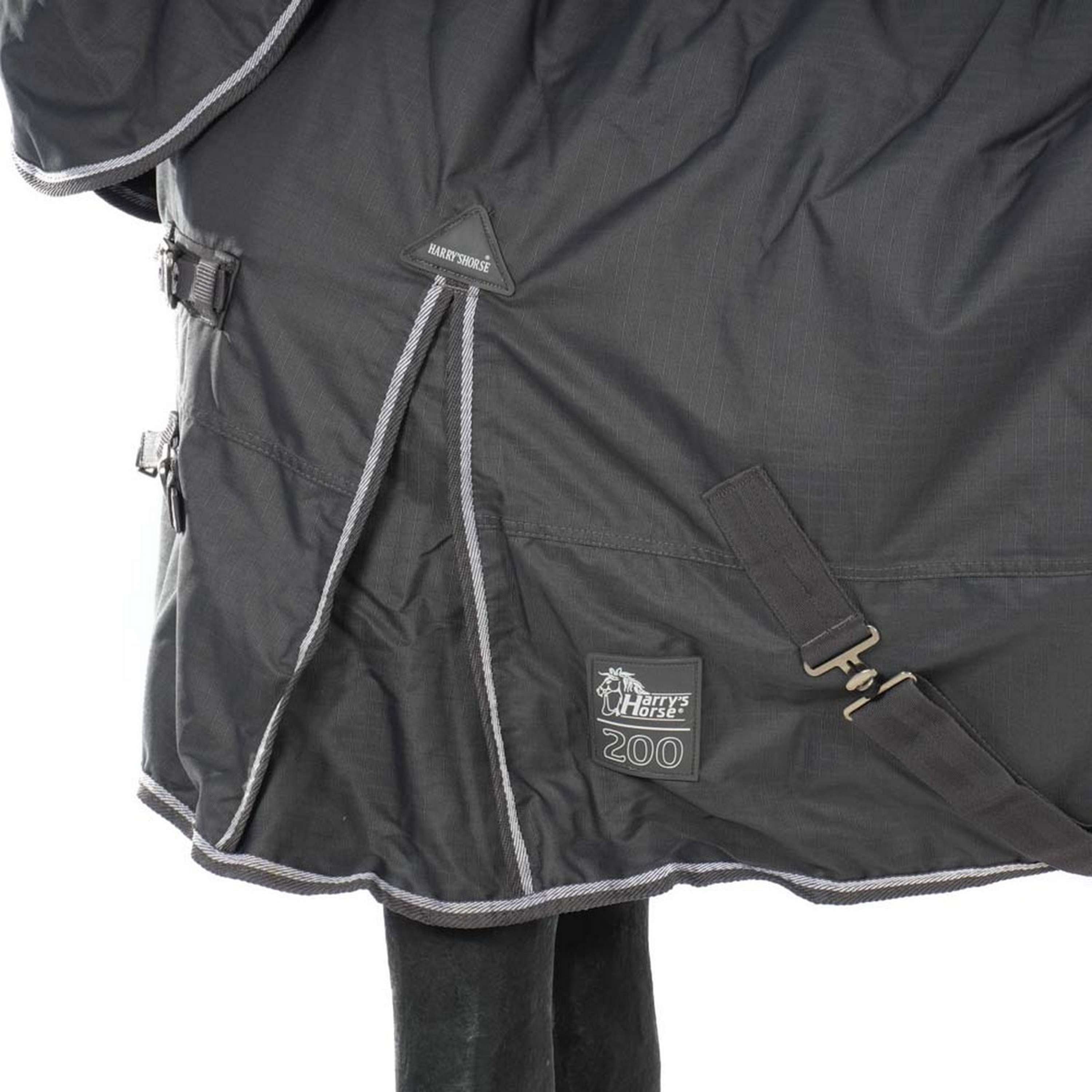 Harry's Horse Outdoor Rug Thor 200g with a Hood Ebony