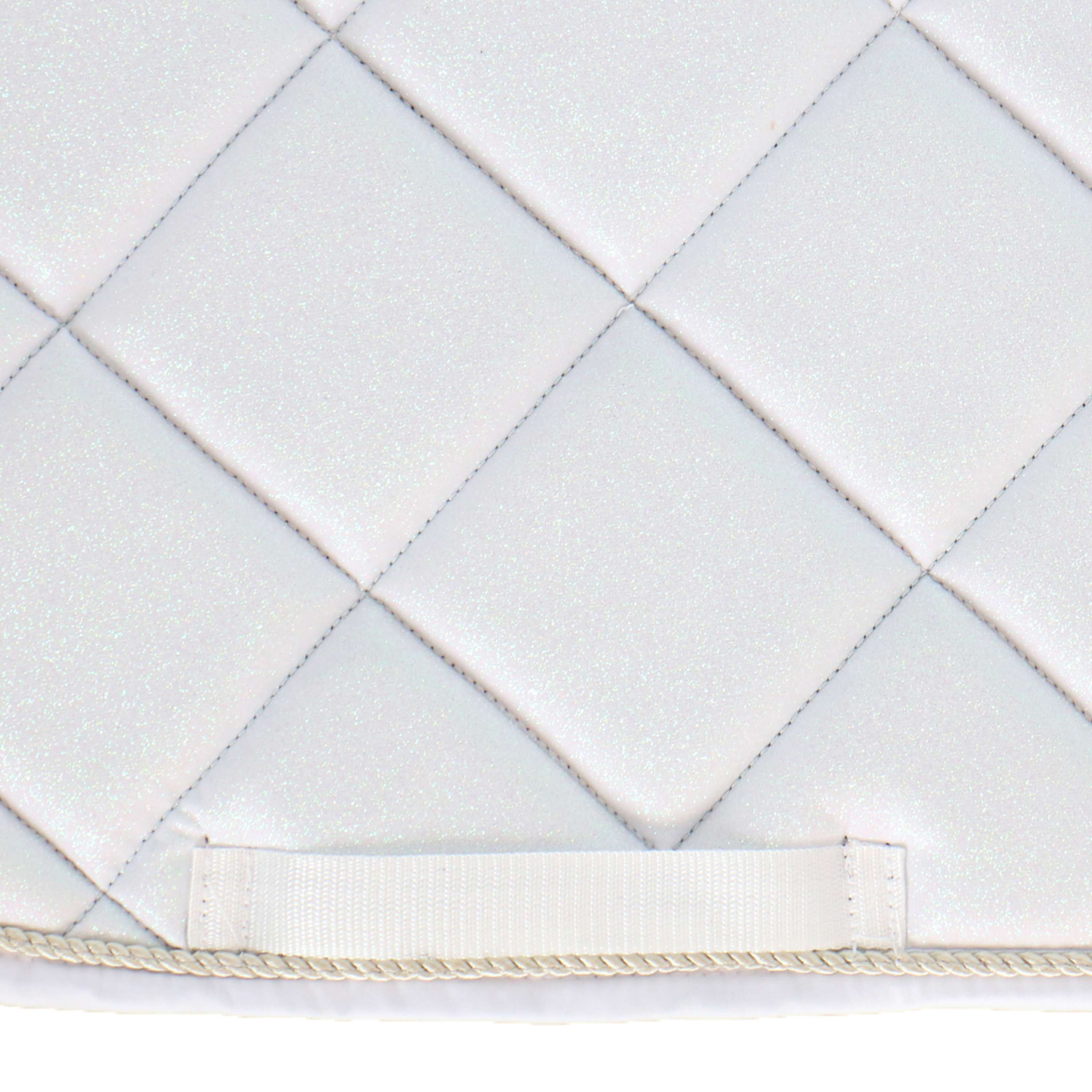 HB Saddlepad Sparkling Glitter Dressage White