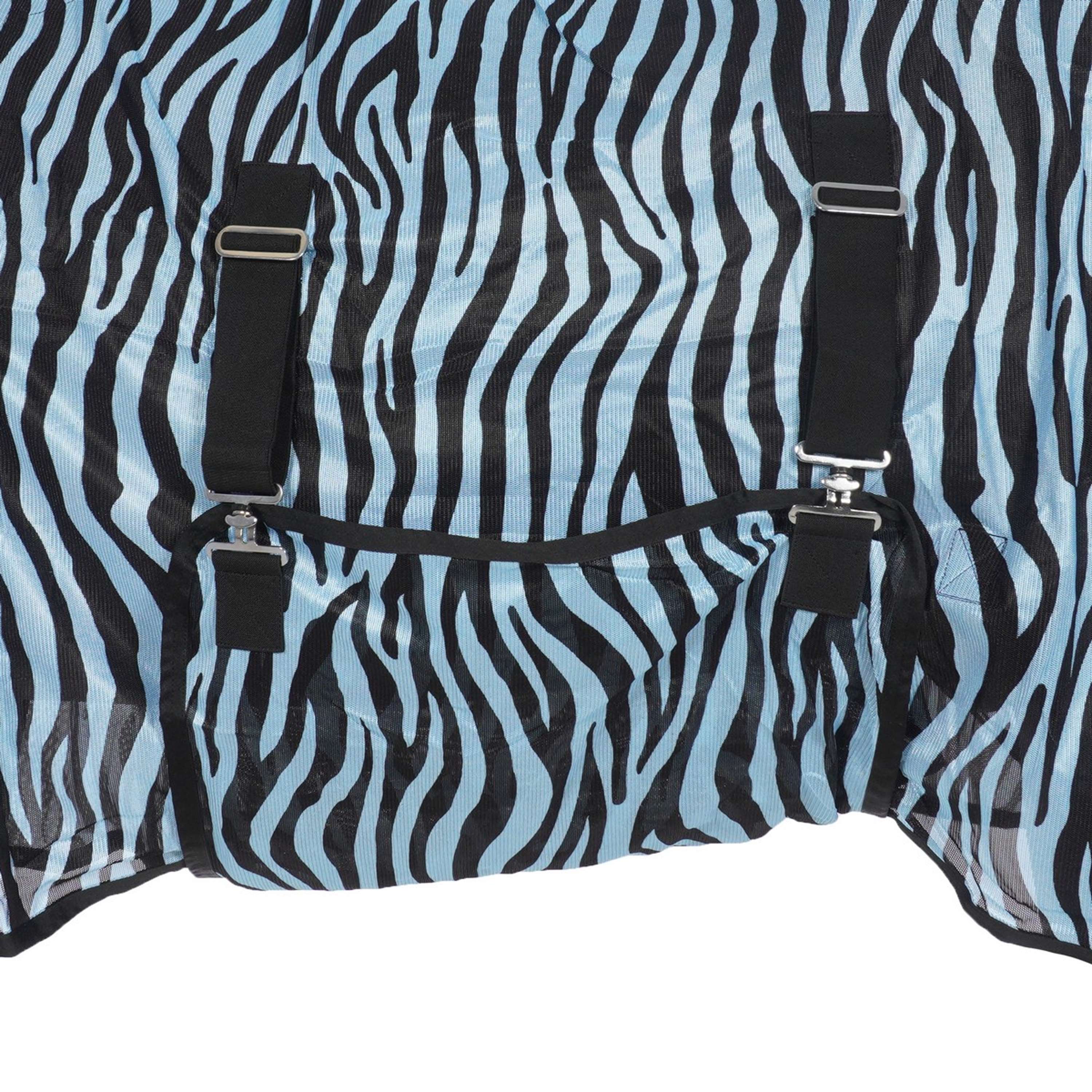 HKM Fly Rug Zebra with a Hood Aqua/Black