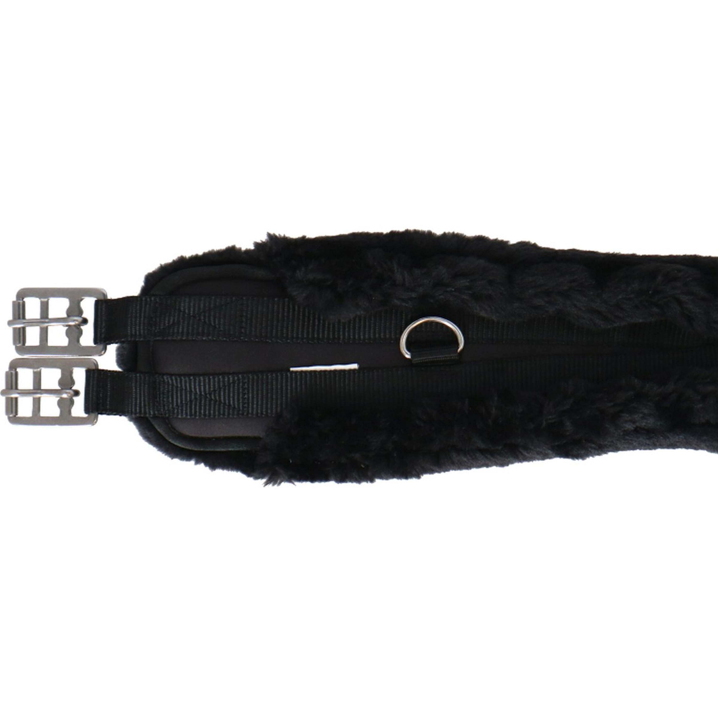 Covalliero Saddle Girth Faux Fur Long Black