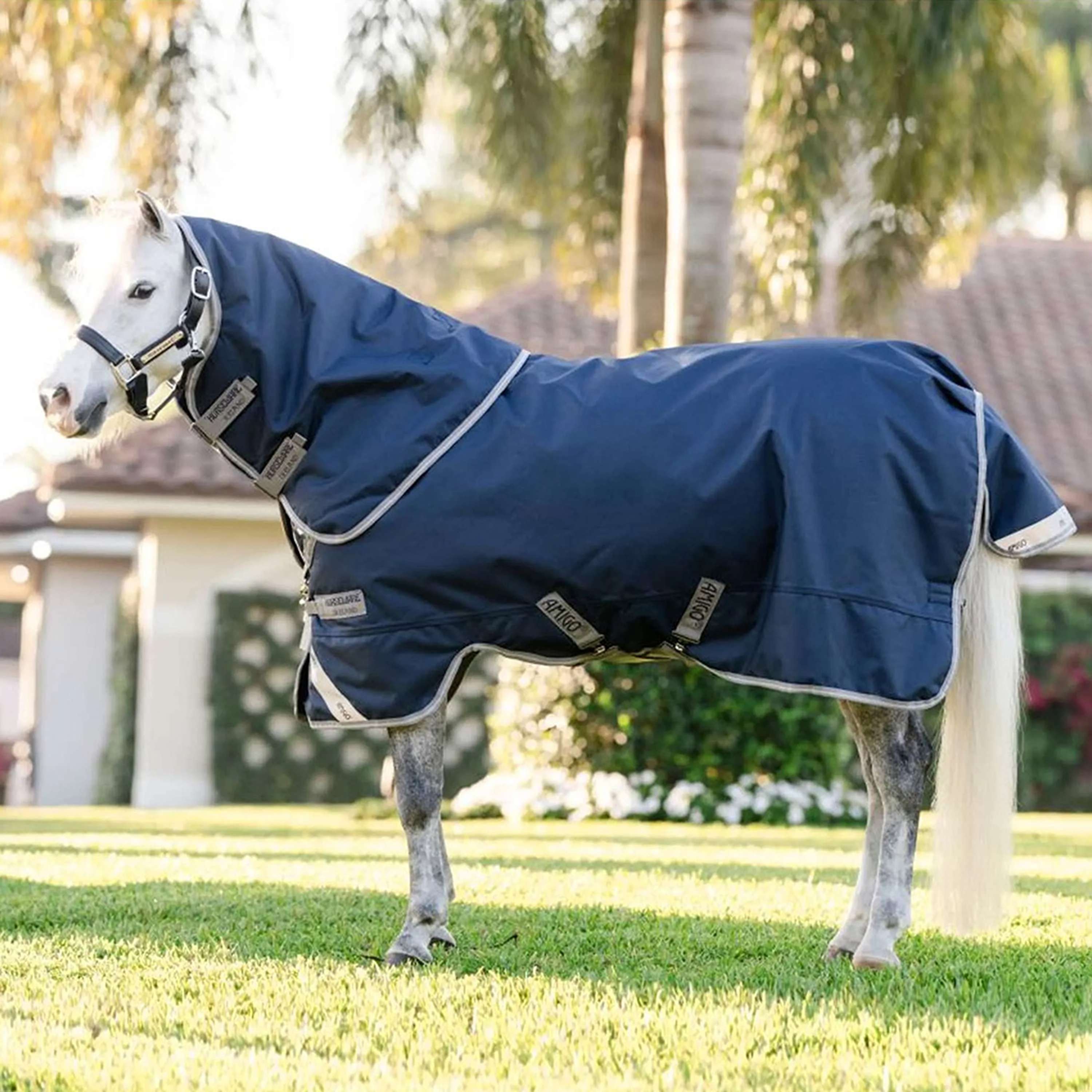 Amigo Turnout 1200D Plus Pony 0g Navy/Titanium Grey/Silver