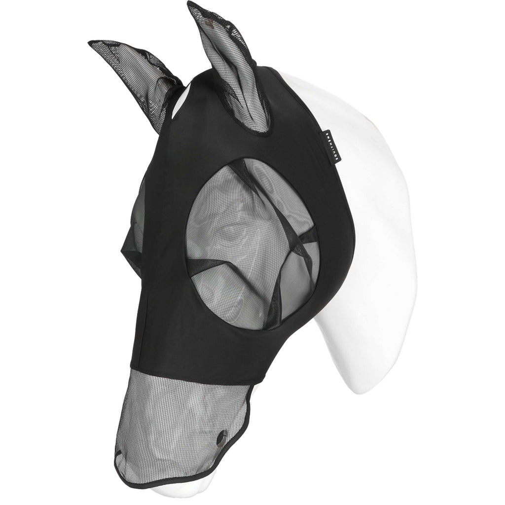 EQUITHÈME Fly Mask Lycra UV protection With Nose Protection Black