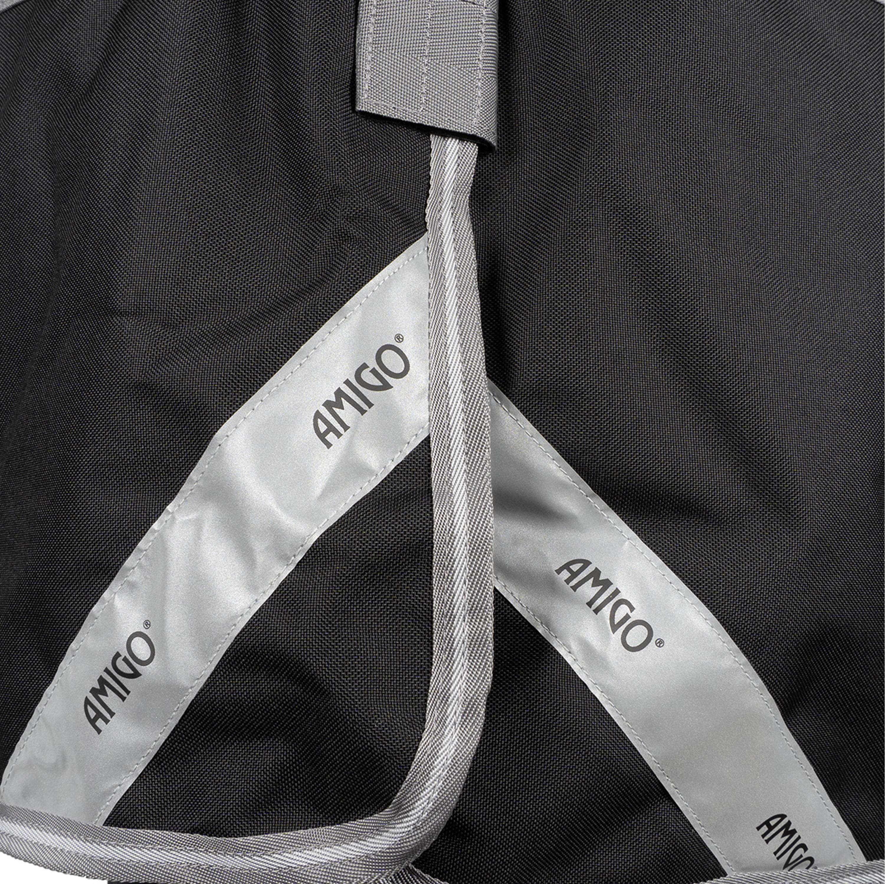 Amigo Turnout Rug Integrated 1200D 250g Black/Titanium Grey/Silver