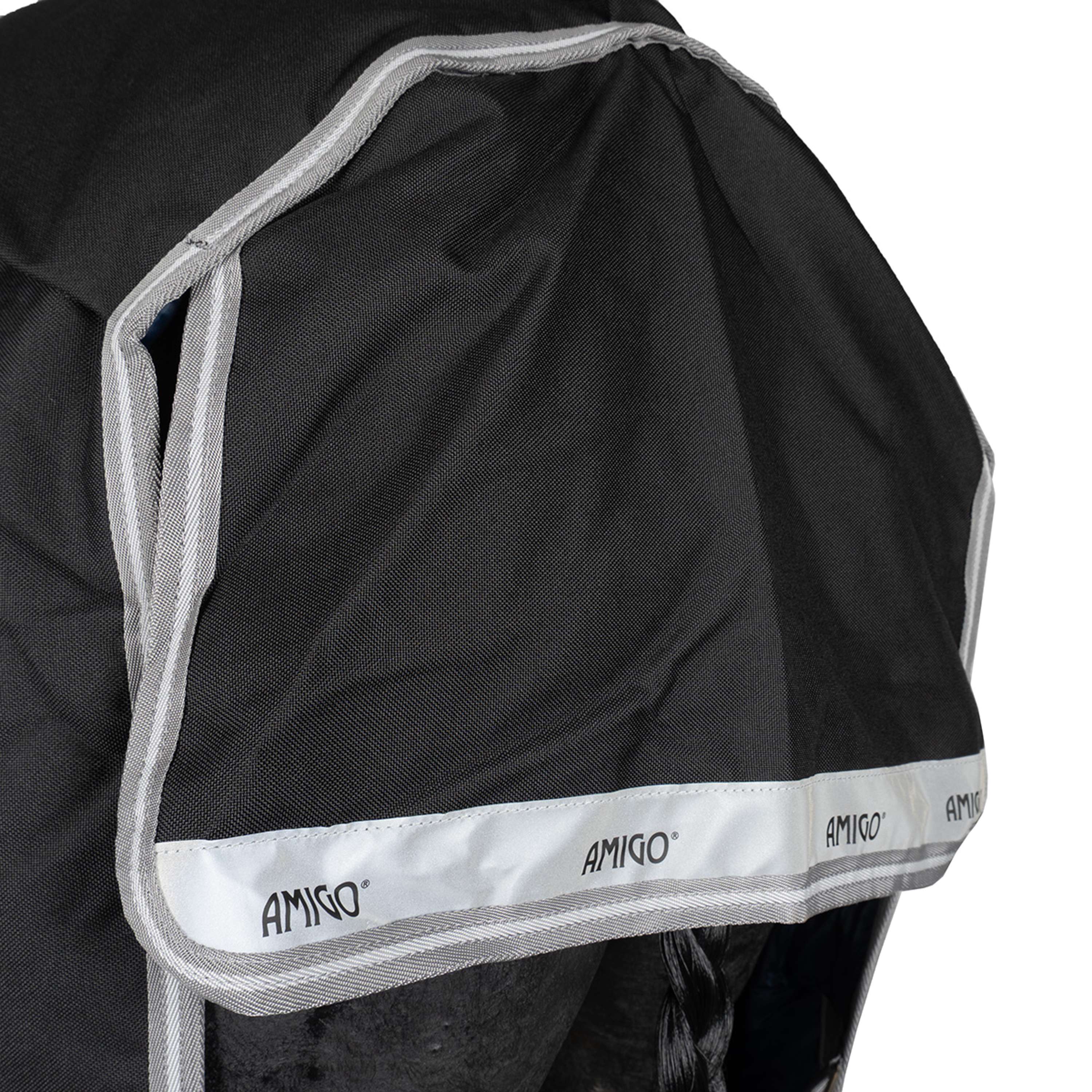 Amigo Turnout Rug Integrated 1200D 250g Black/Titanium Grey/Silver