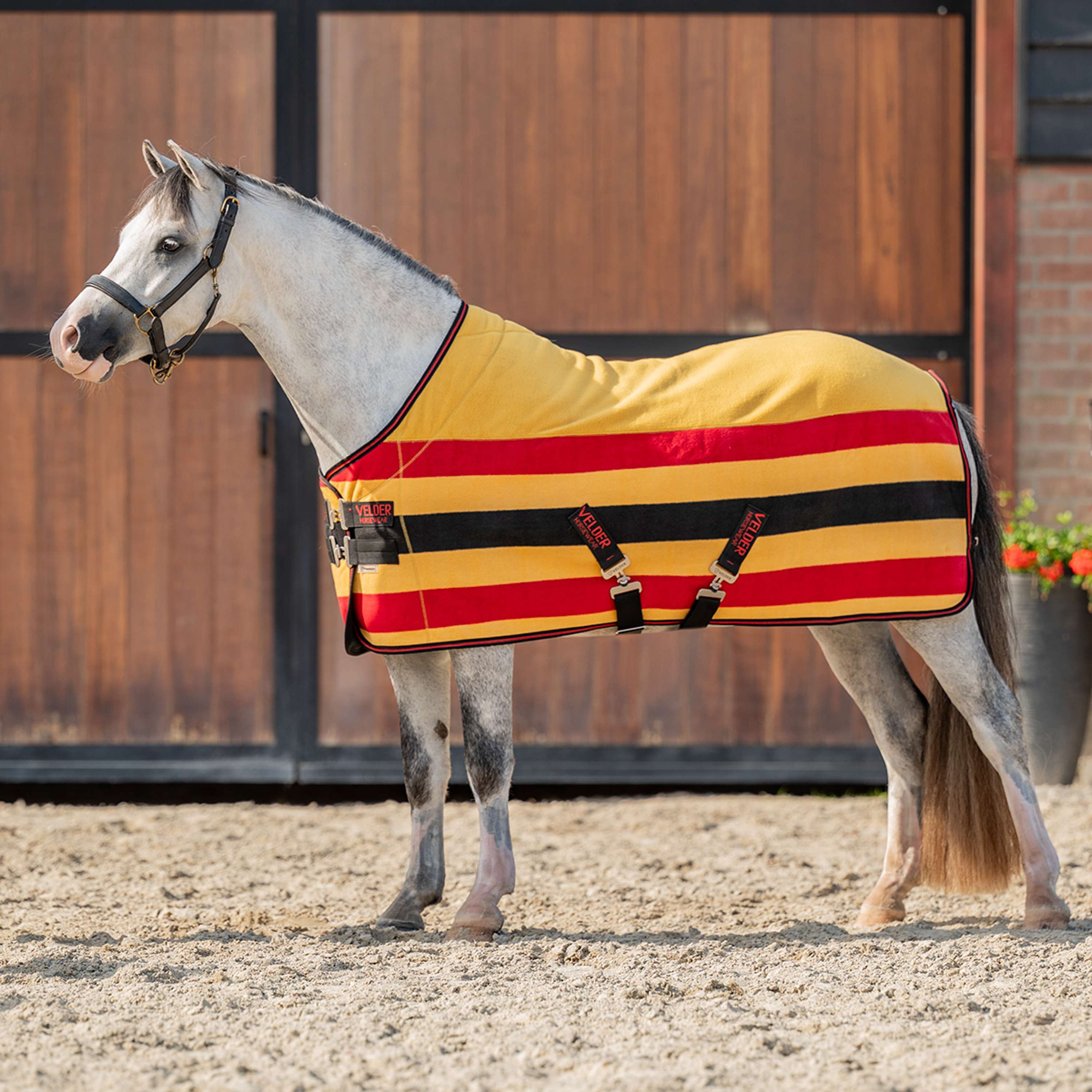 Velder Horsewear Premium Deluxe Fleece Cooler Rug Black/Yellow