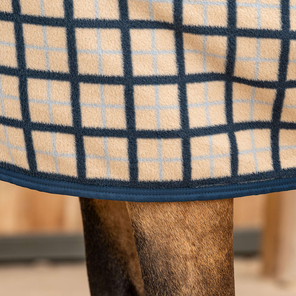 Velder Horsewear Premium Pony Fleece Cooler with Collar Navy Check