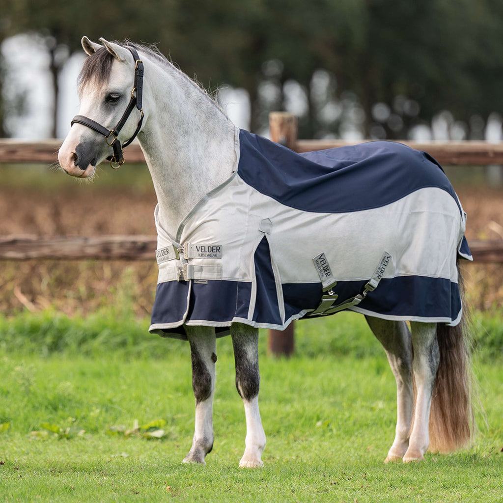 Velder Horsewear Premium Fly Rug Rainless Fall Navy/Pearl Silver