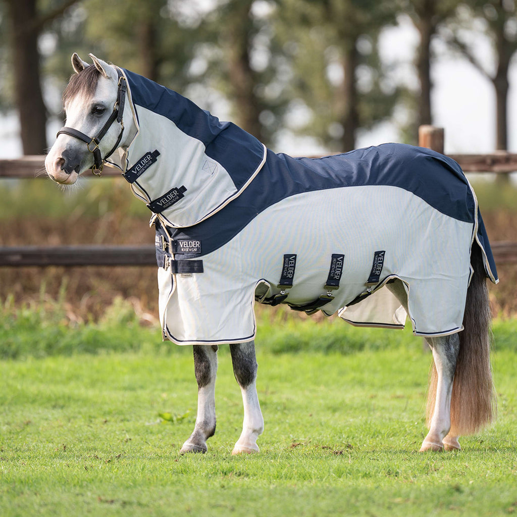 Velder Horsewear Premium Fly Rug Waterproof-Top Navy/Pearl Silver