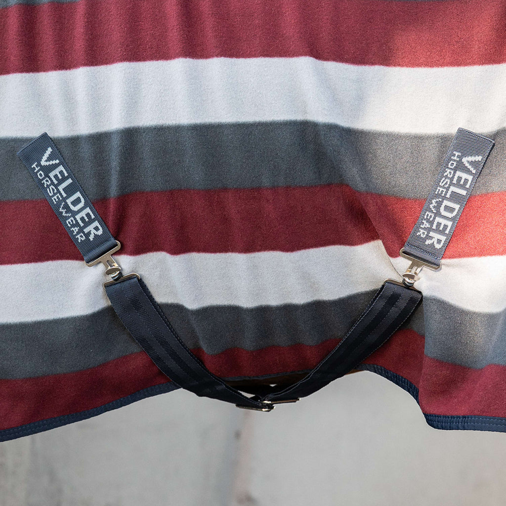 Velder Horsewear Essentials Fleece Rug Polar Stripes Grey/Bordeaux