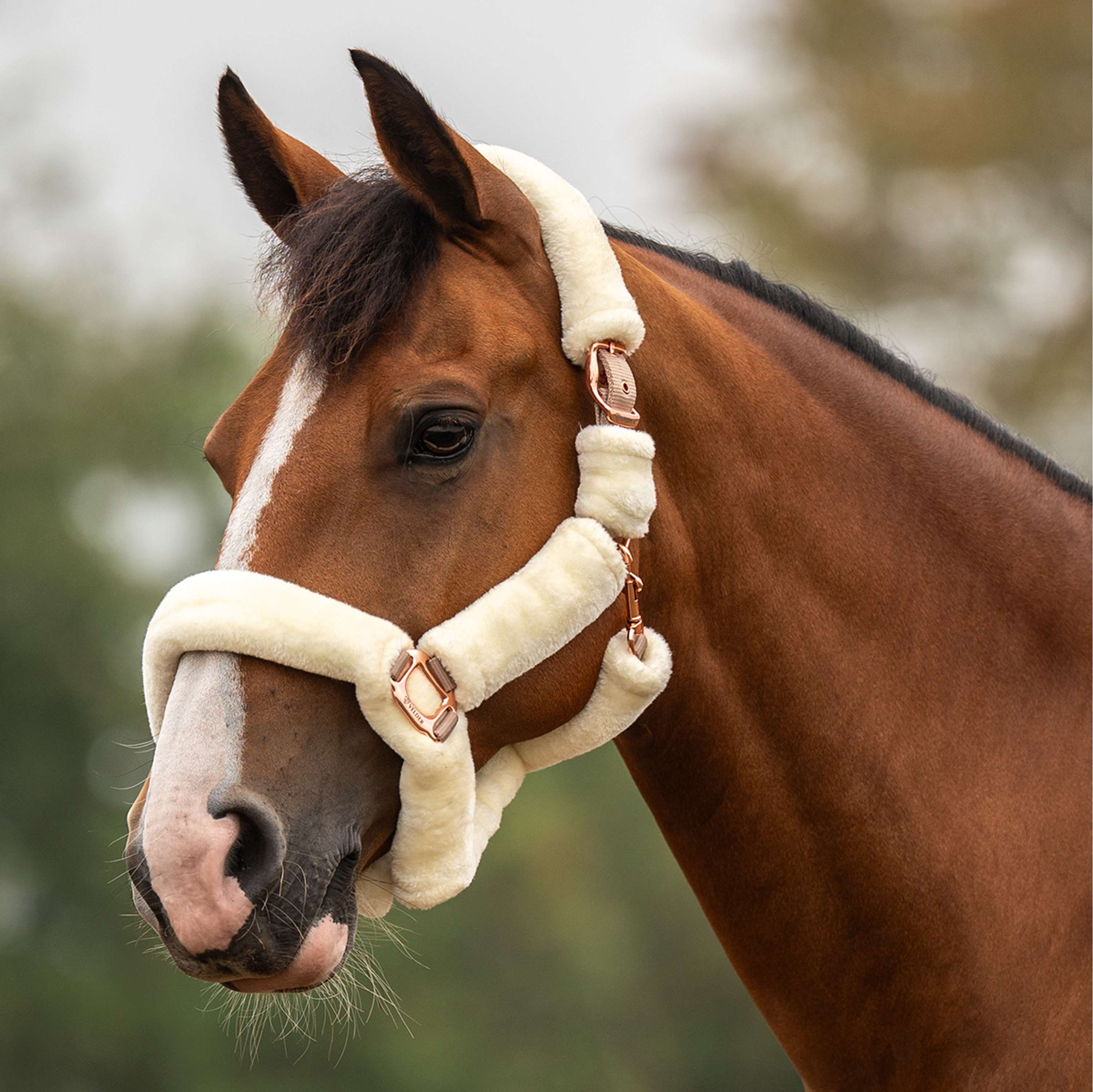 Velder Horsewear Premium Halter Comfort Fur Natural/Rosé