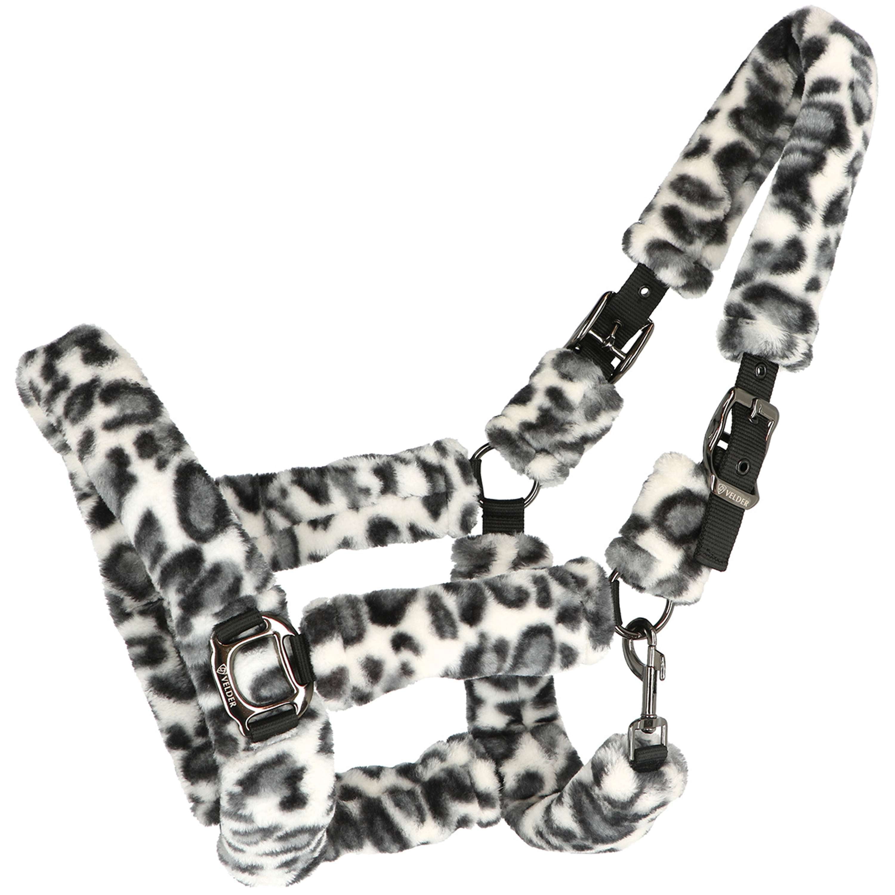 Velder Horsewear Premium Halter Comfort Fur Snow Leopard Grey