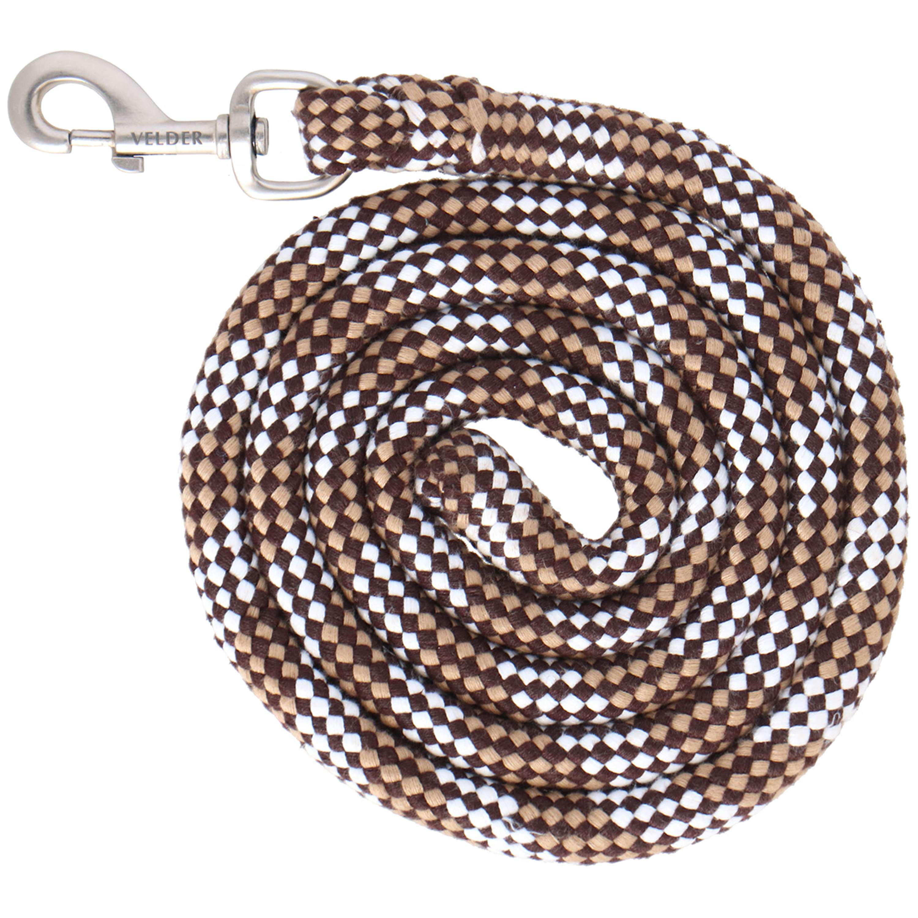 Velder Horsewear Lead Rope Soft Grip Light Brown/Dark Brown/White