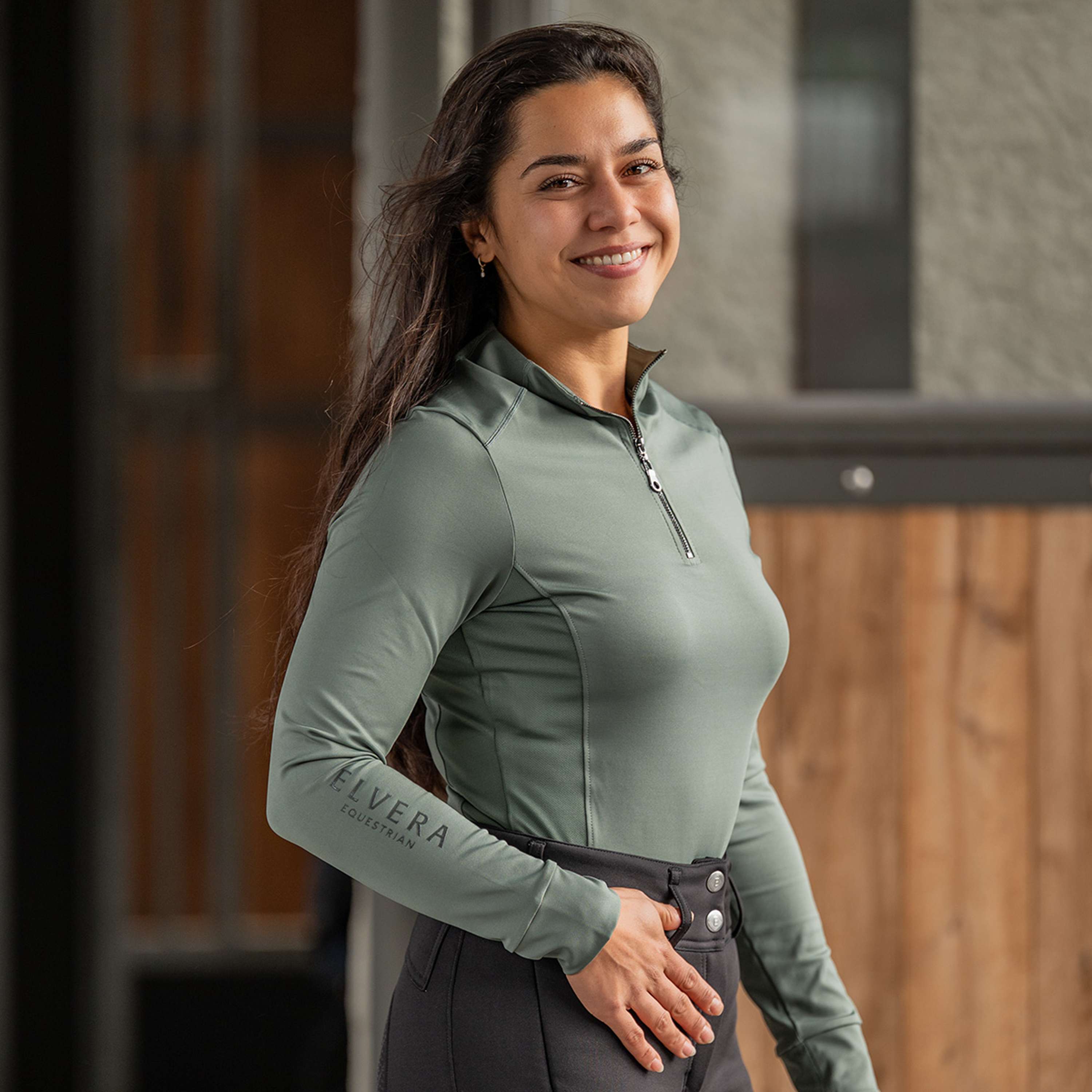 Elvera Equestrian Training shirt EEMexa Long Sleeve Oregano
