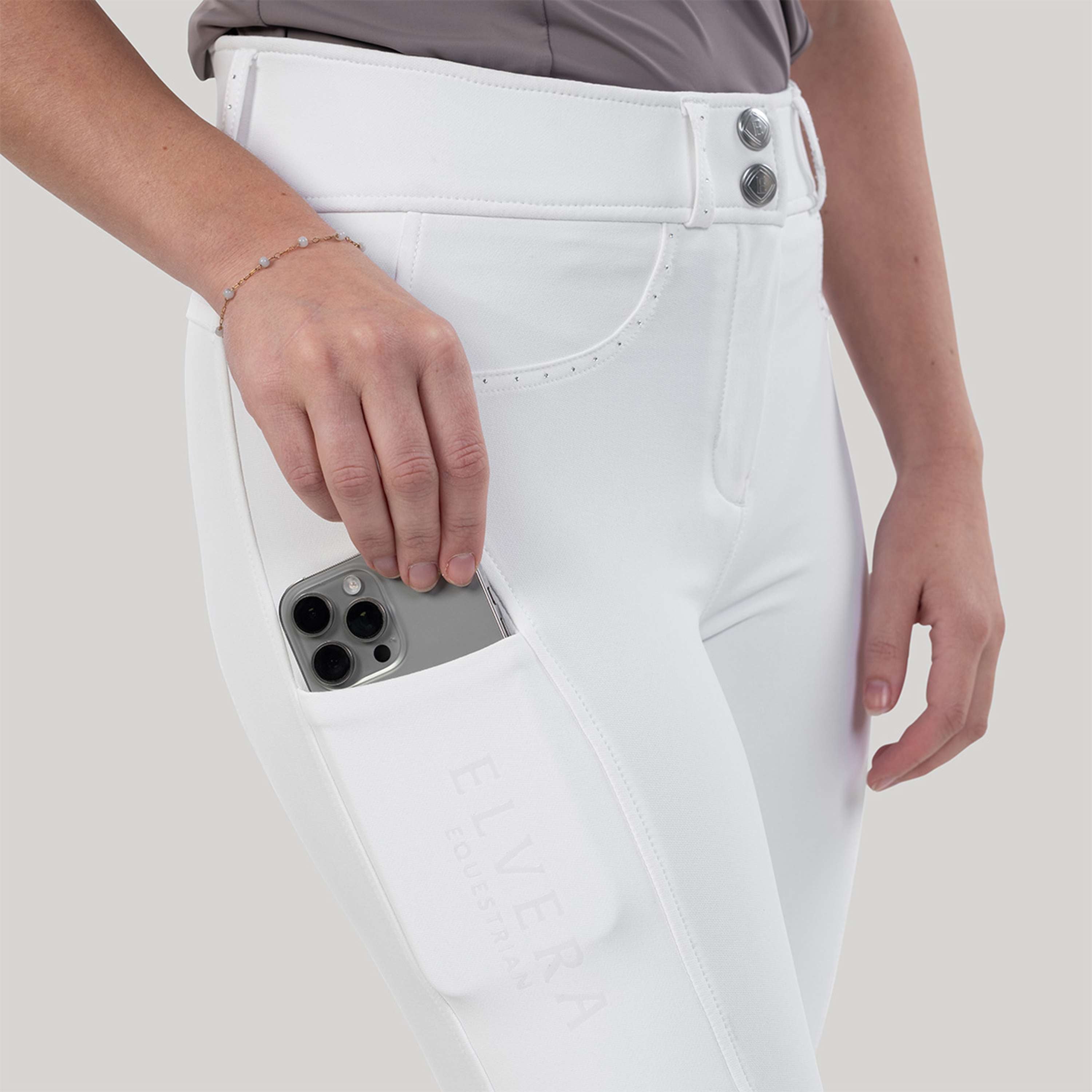 Elvera Equestrian Breeches Performance Bling White