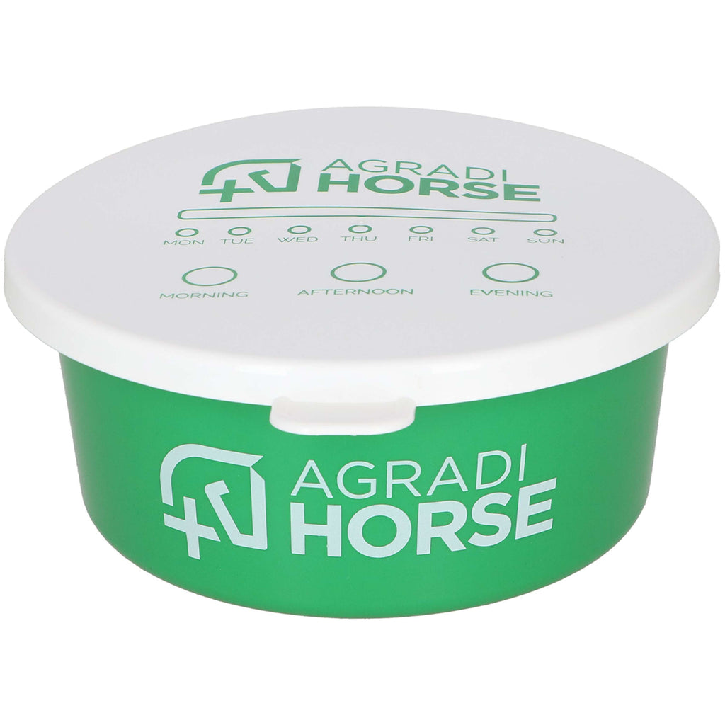 Agradi Horse Feeding Bowl with Lid Green