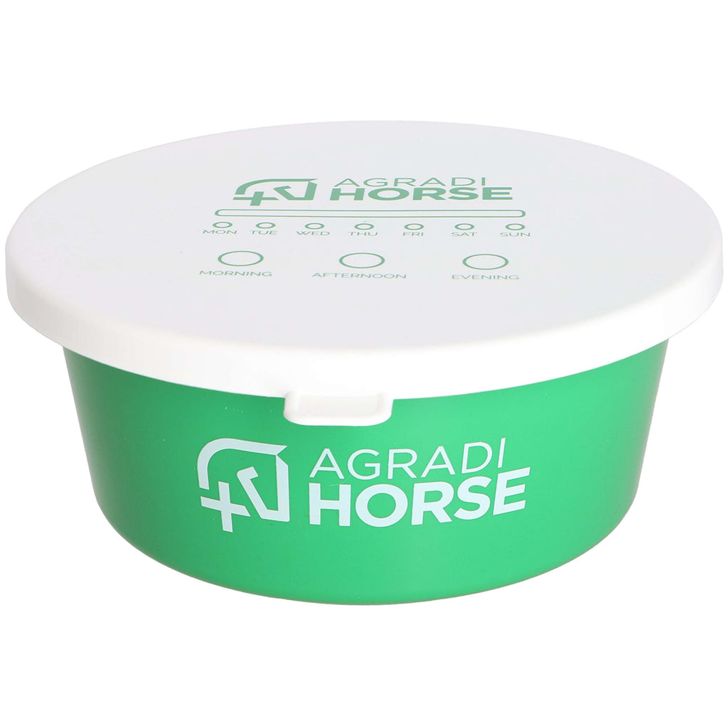Agradi Horse Feeding Bowl with Lid Green