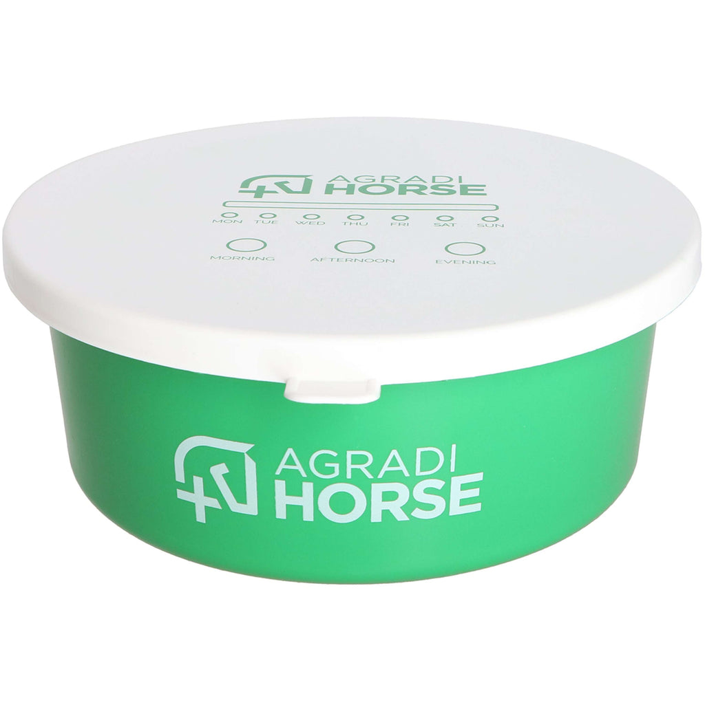 Agradi Horse Feeding Bowl with Lid Green