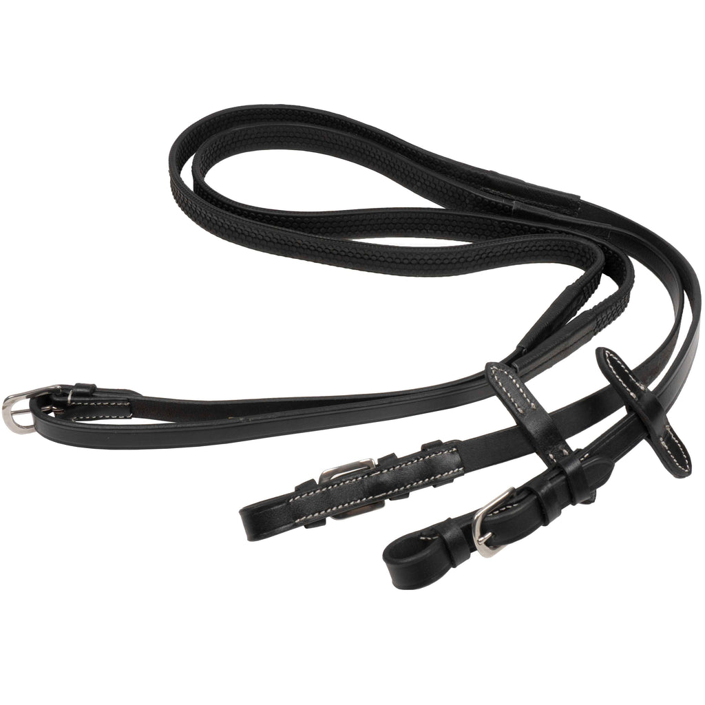 HKM Rubber Reins Black