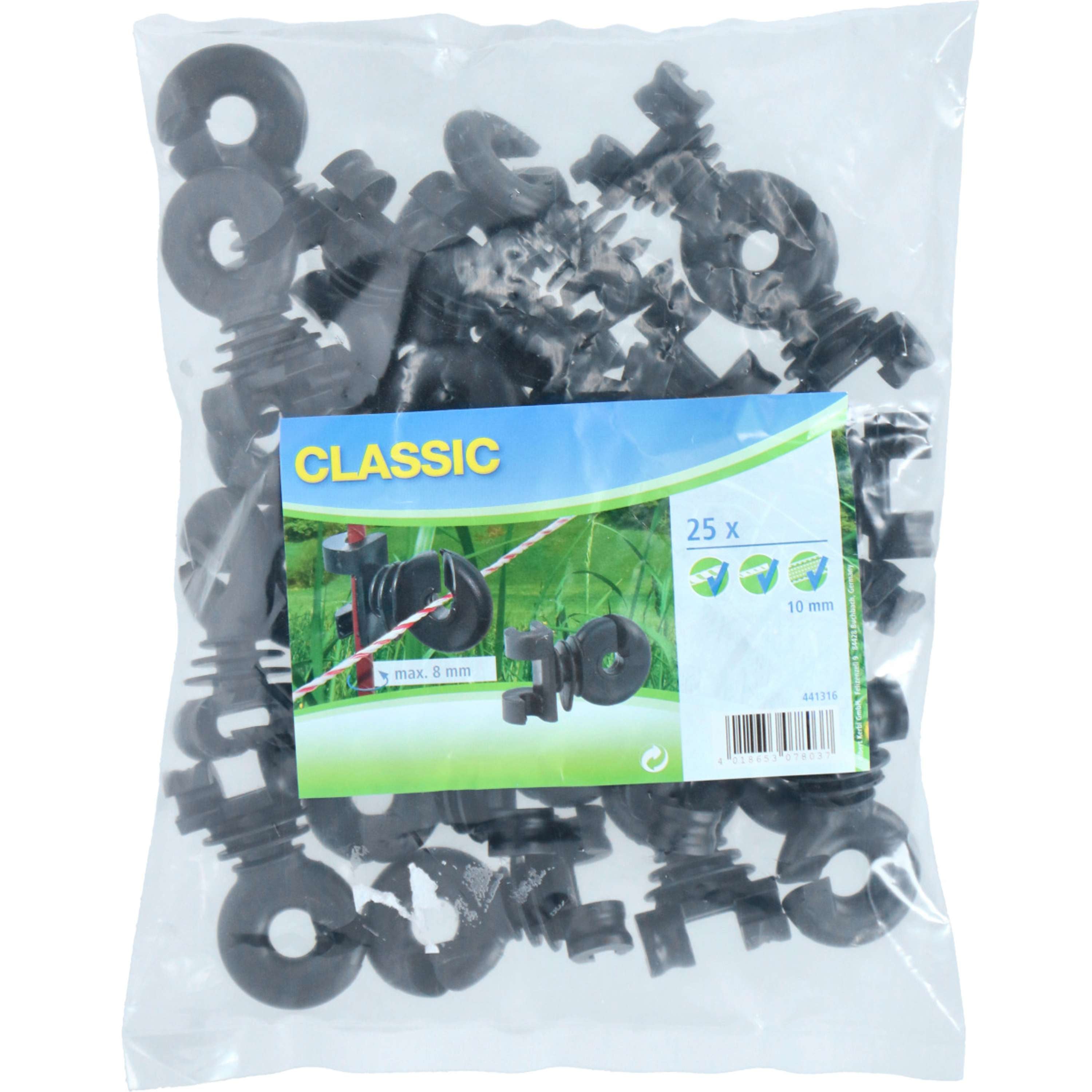 Ako Spare Insulator Clip for Round Steel Post 25 Pieces