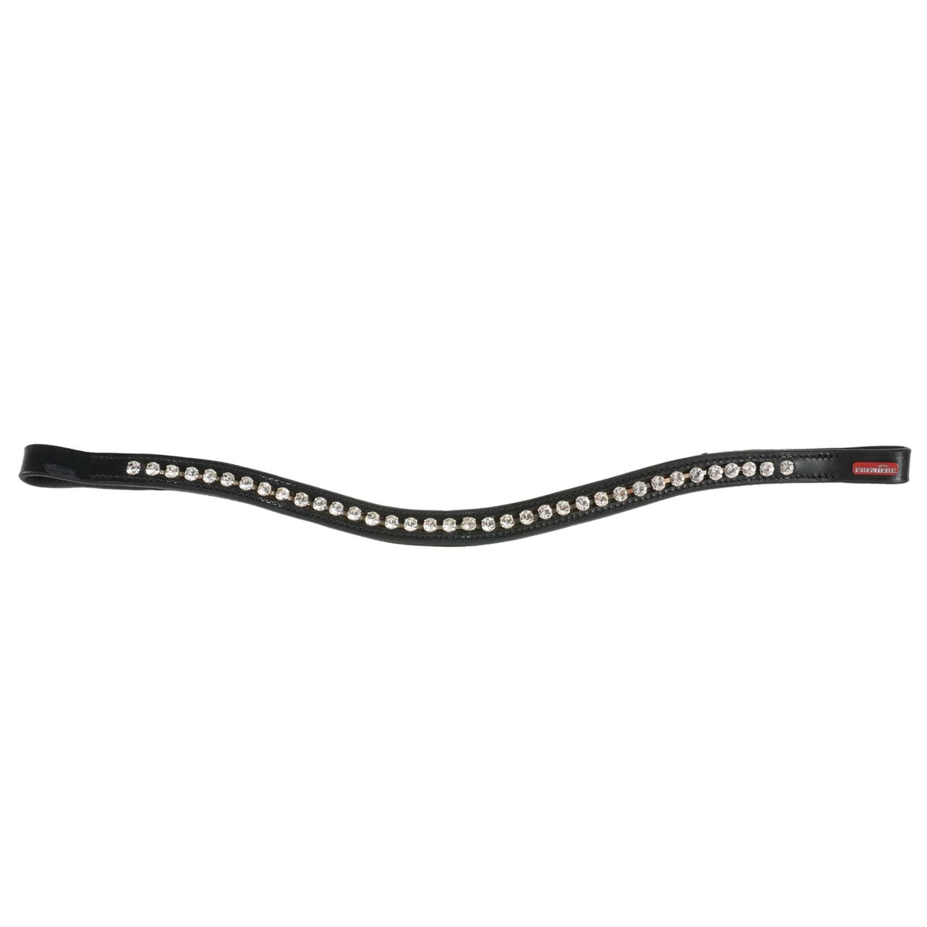Premiere Browband Lyskamm Curved Crystal Black/White