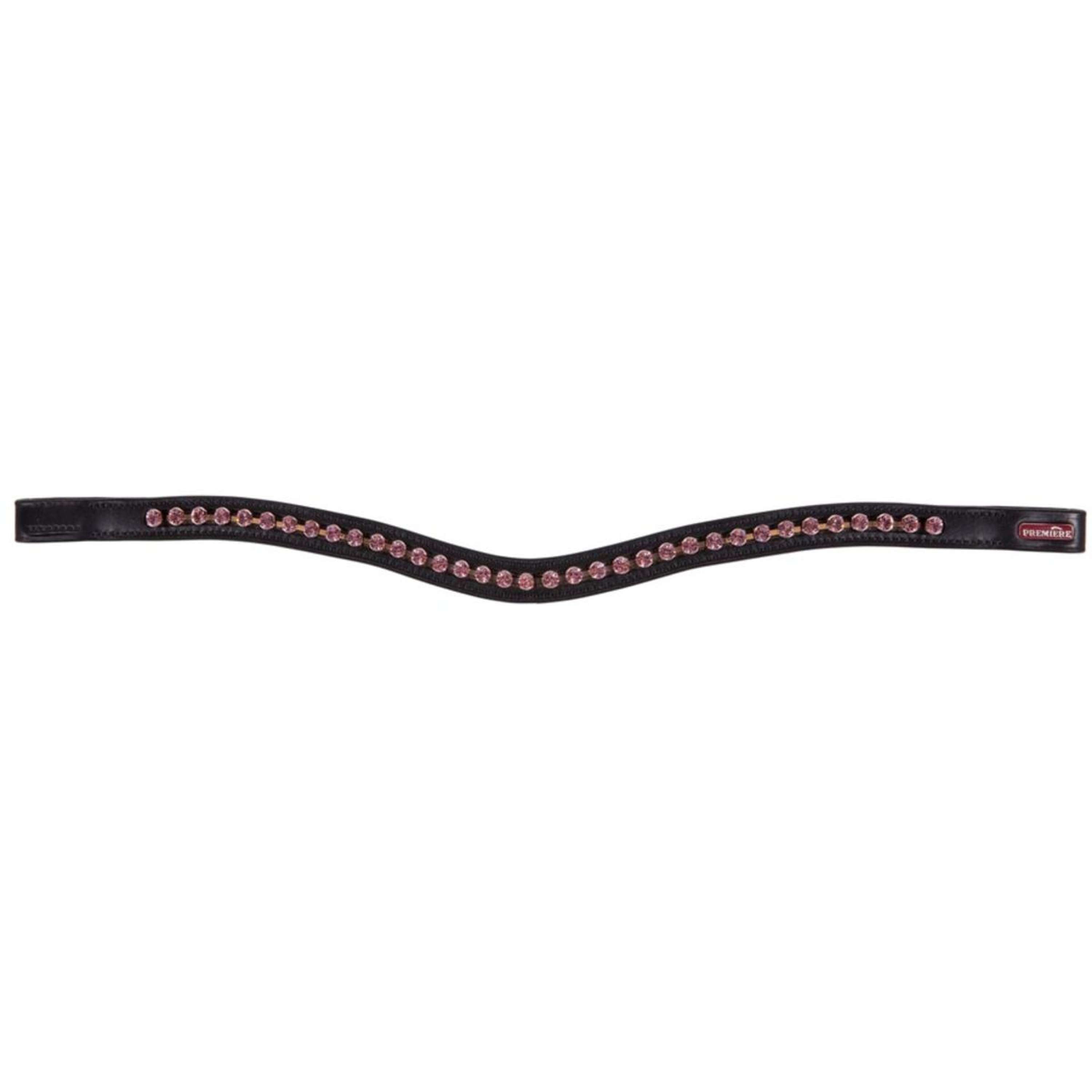 Premiere Browband Lyskamm Curved Crystal Black/Pink