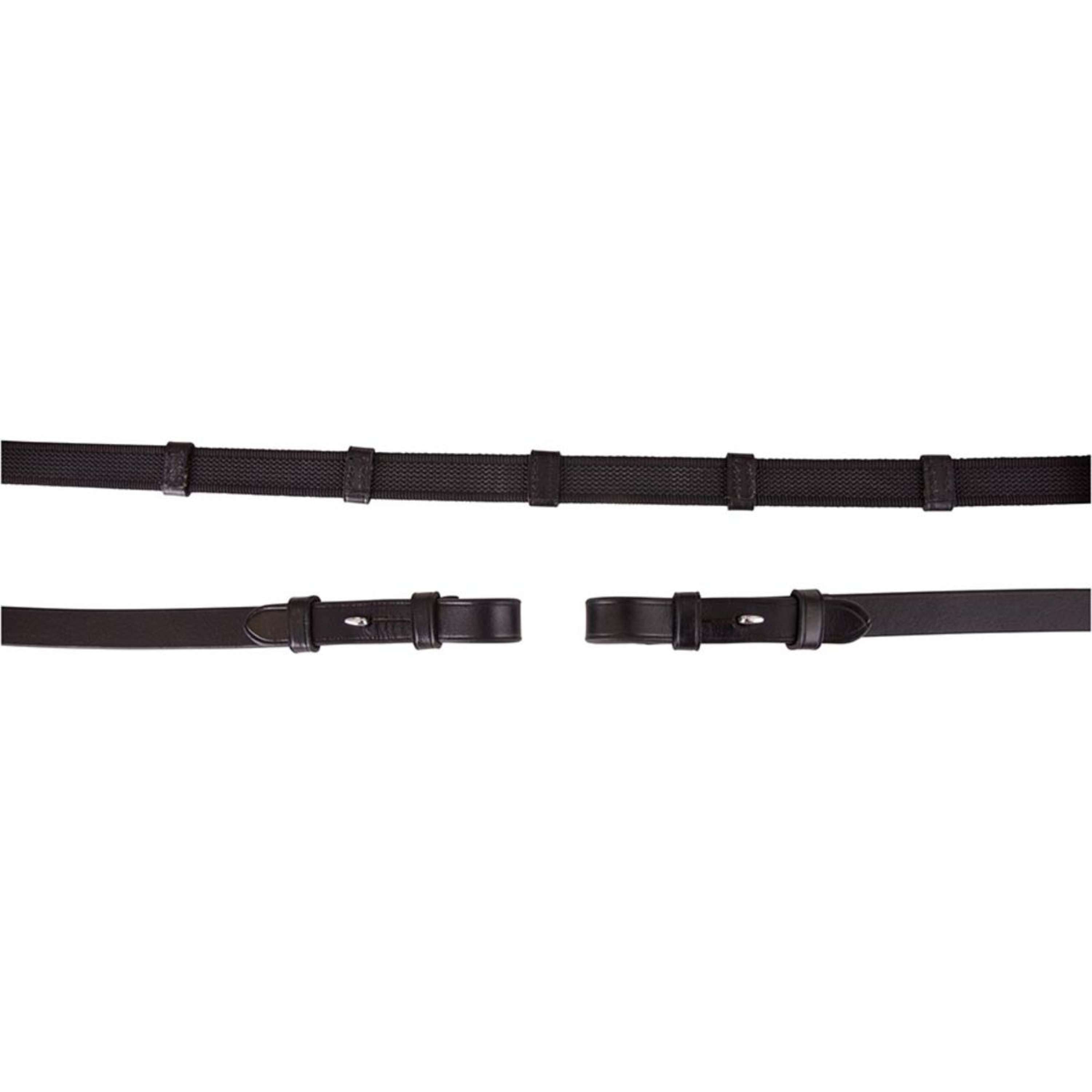 BR Rein Linen 19mm Anti-slip E Fastener Black/Silver