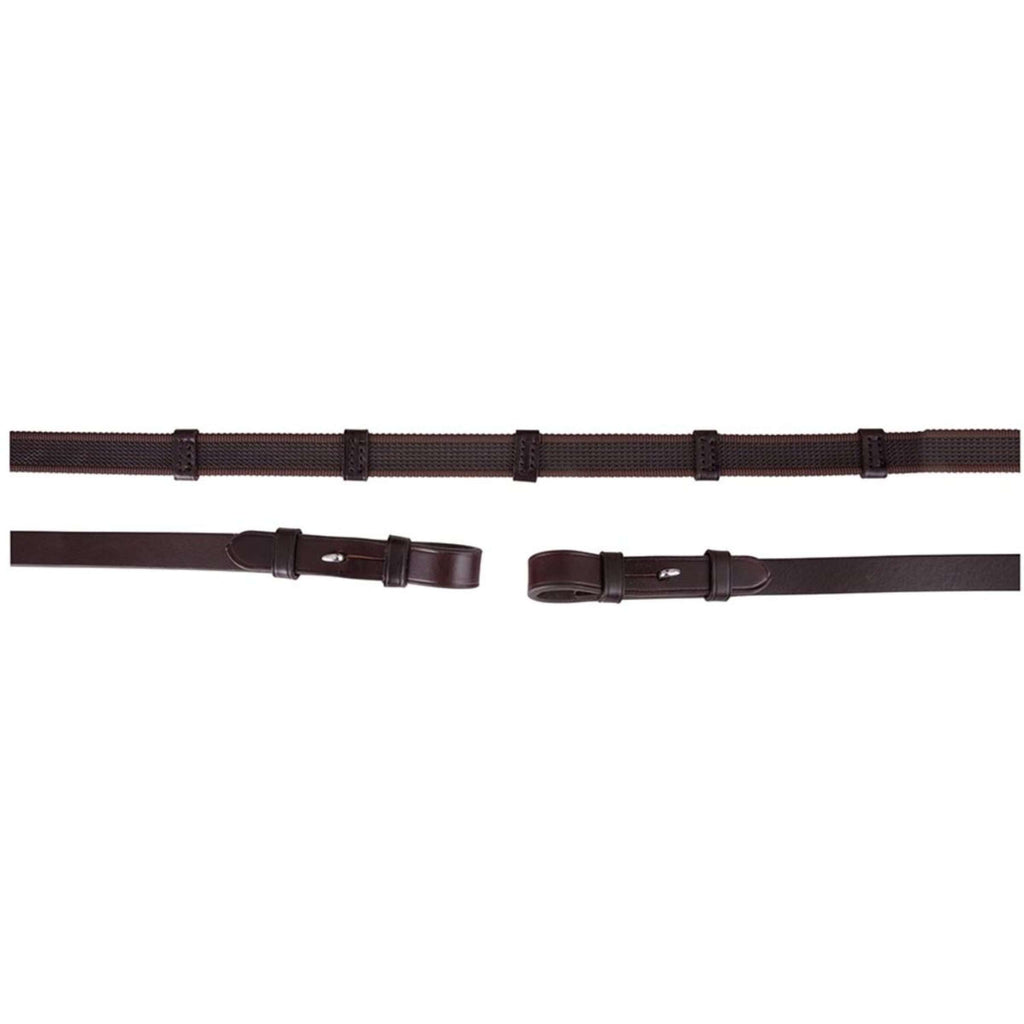 BR Rein Linen 19mm Anti-slip E Fastener Brown/Silver