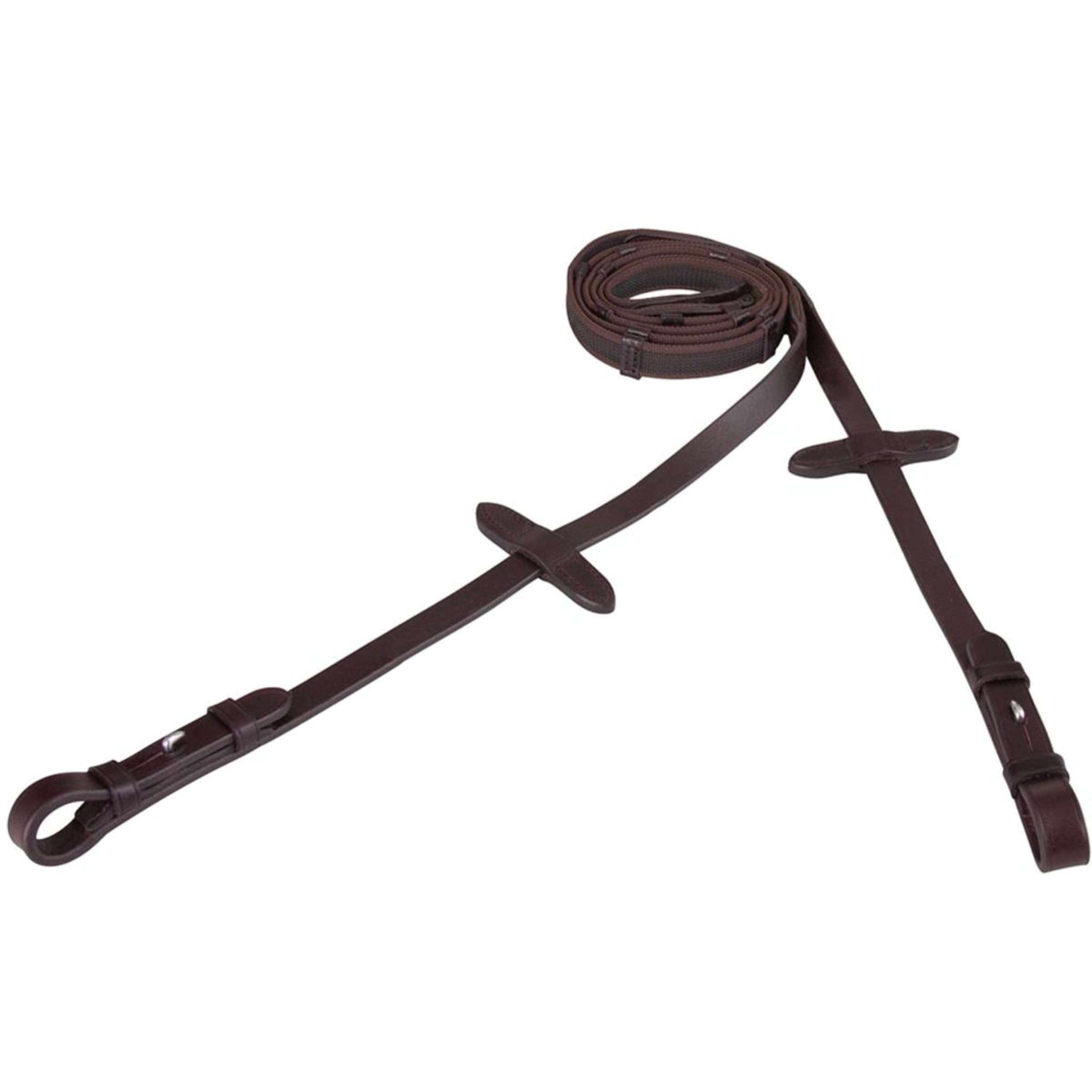 BR Rein Linen 19mm Anti-slip E Fastener Brown/Silver