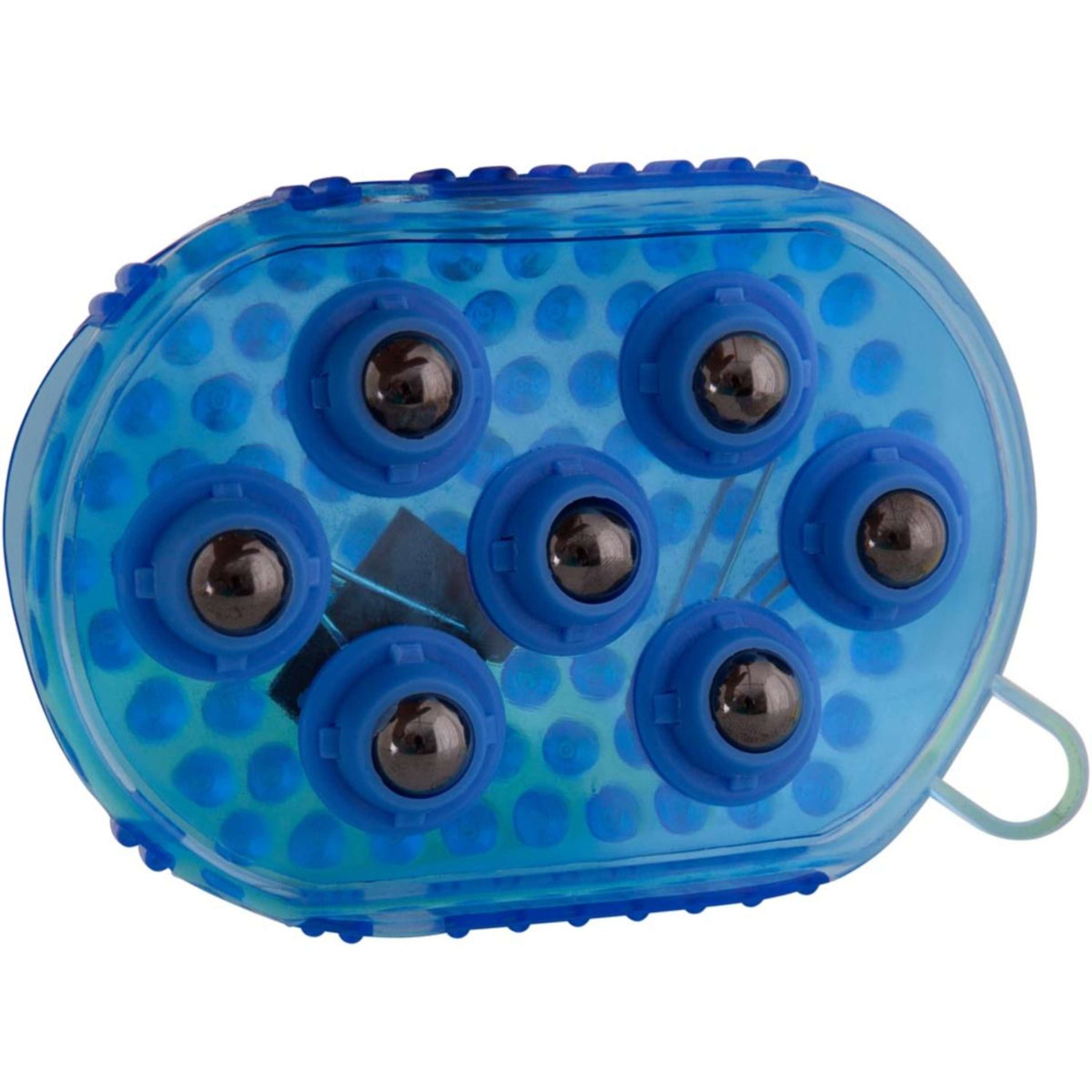 Premiere Massage Brush Stainless Steel Rollers Blue