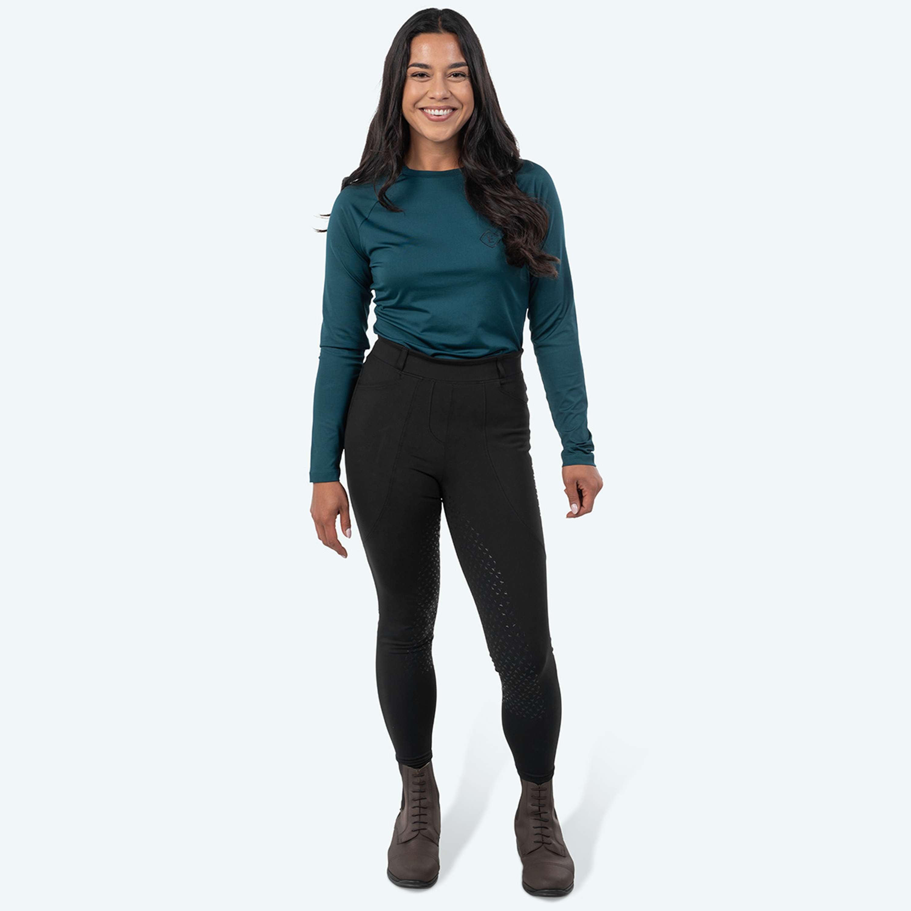 Elvera Equestrian Riding Legging Motion Solid Black