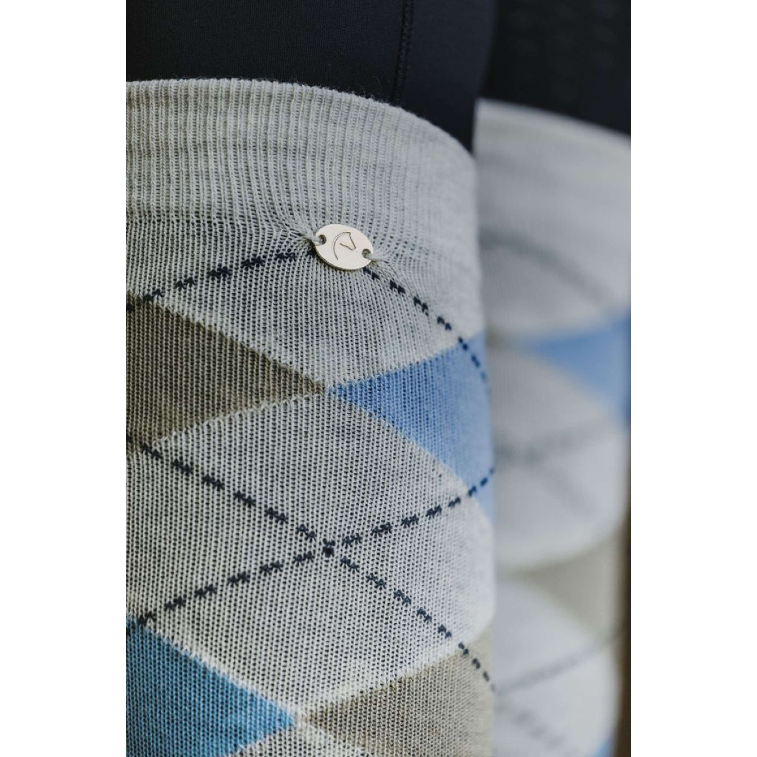 EQUITHÈME Socks Argyle Light Grey/Sky Blue