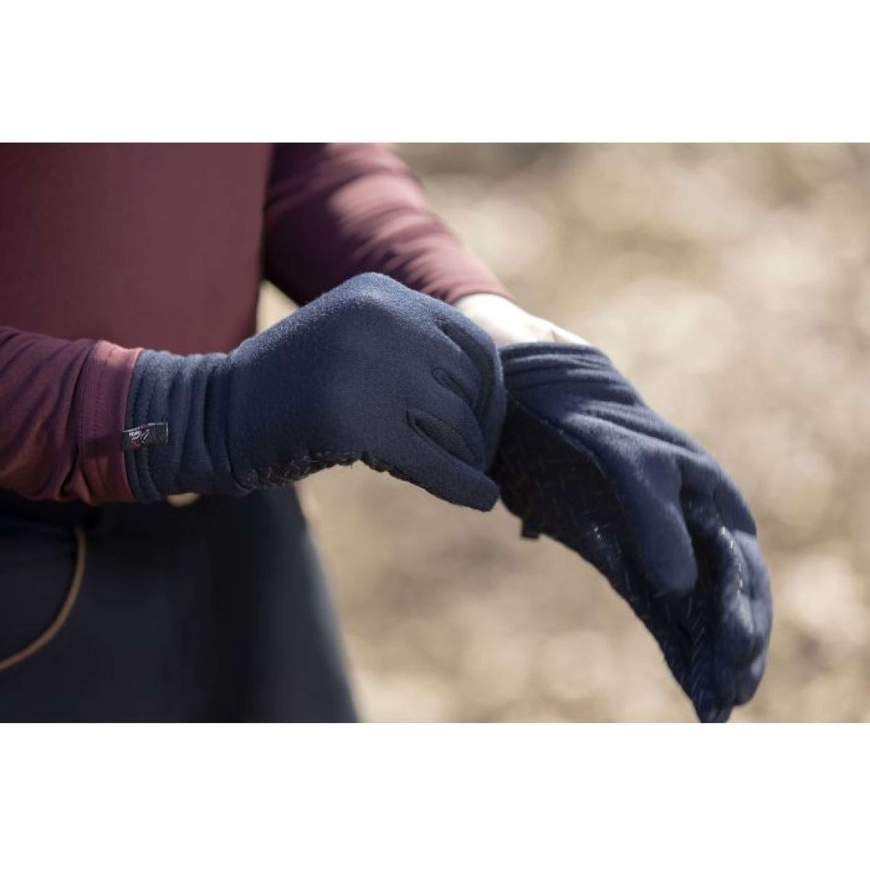 HKM Riding Gloves Polar Fleece Lining Darkblue