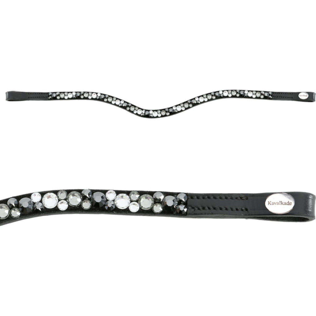 Kavalkade Browband Bent with Stones Grey