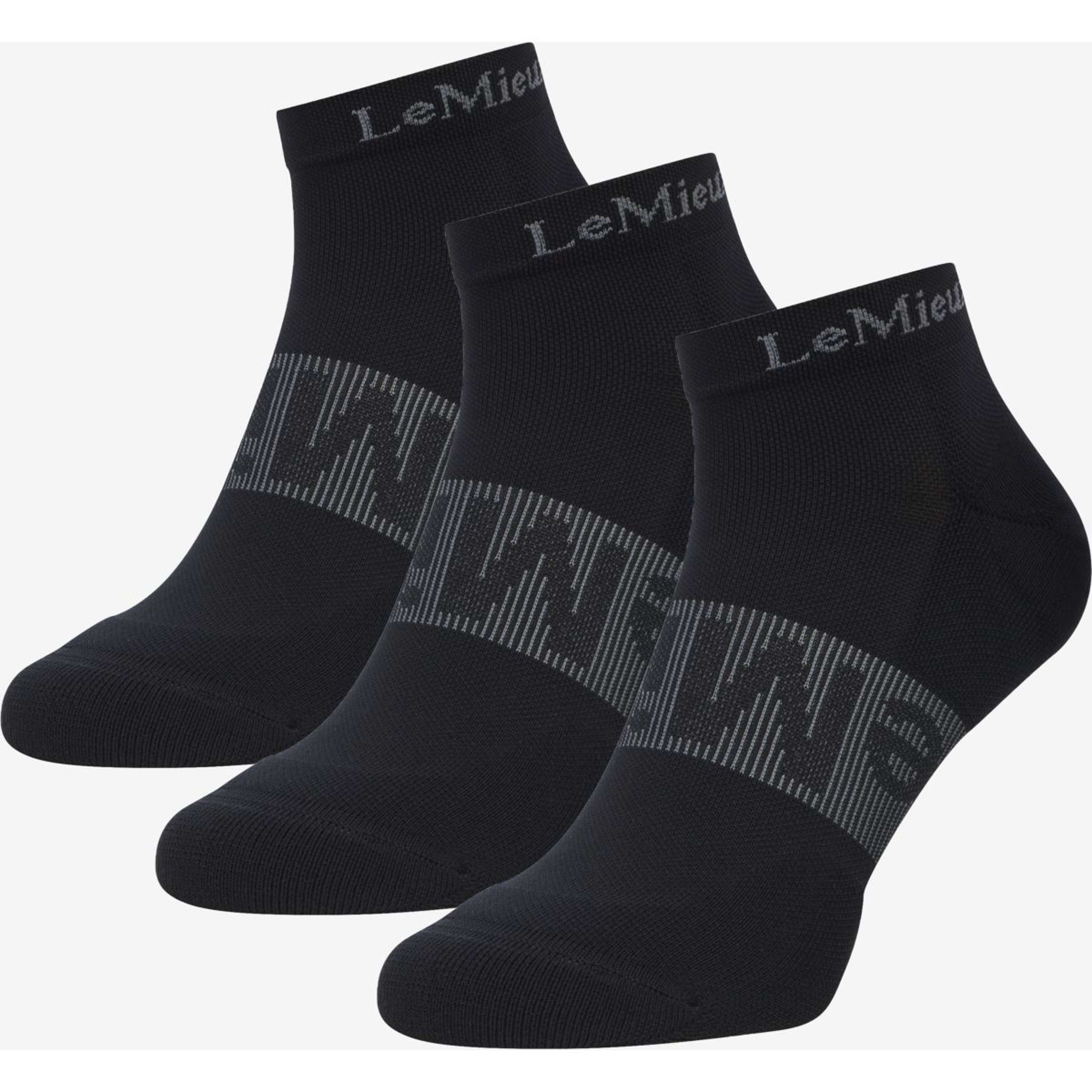 LeMieux Socks Trainer 3 Pack Black