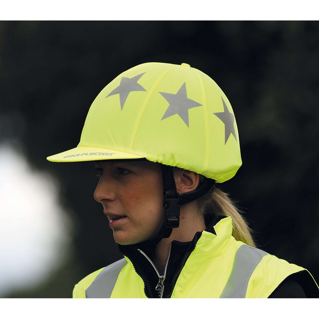 Equi-Flector by Shires Helmet Cover Team Yellow