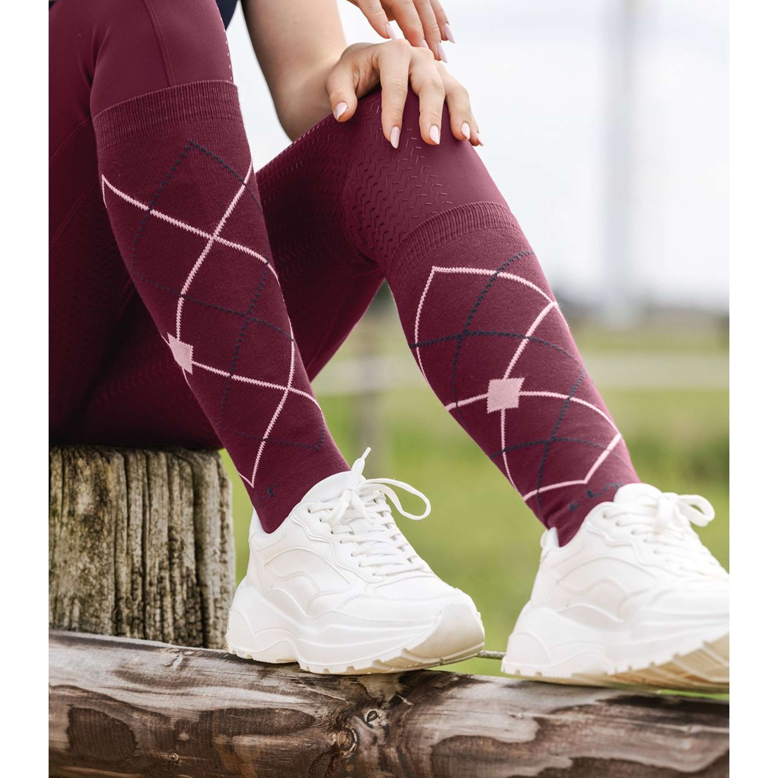 ELT Riding Socks Argyle Velvet Red