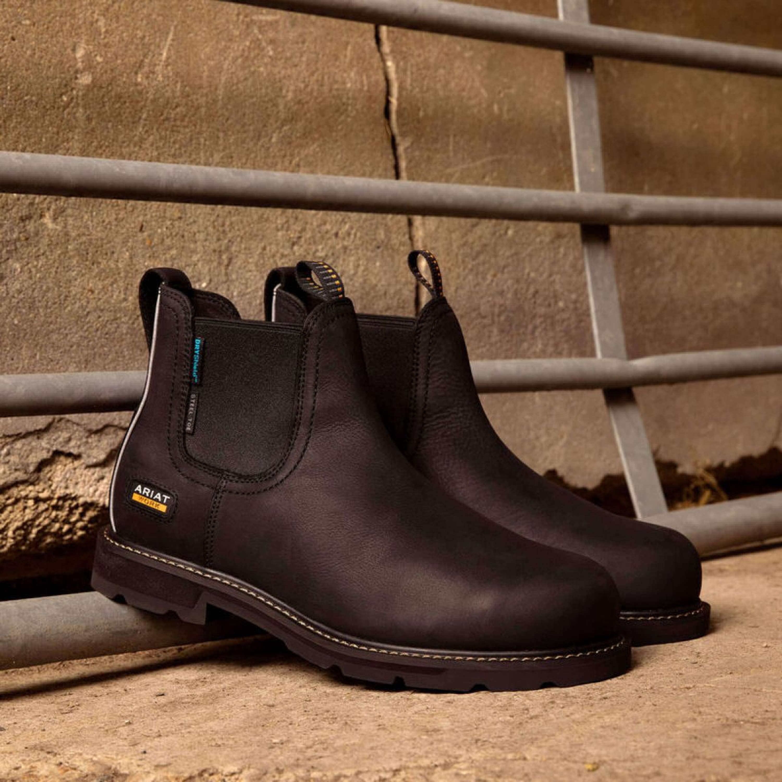 Ariat Jodhpurs Groundbreaker Chelsea Waterproof Steel Toe Men Black