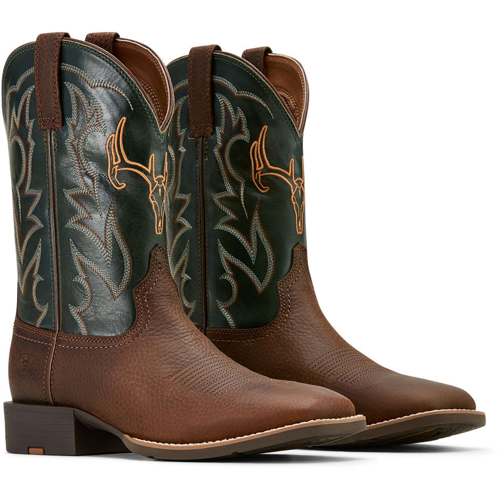 Ariat Western Boots Sport Outdoor Men Brown Oiled/Tack Green
