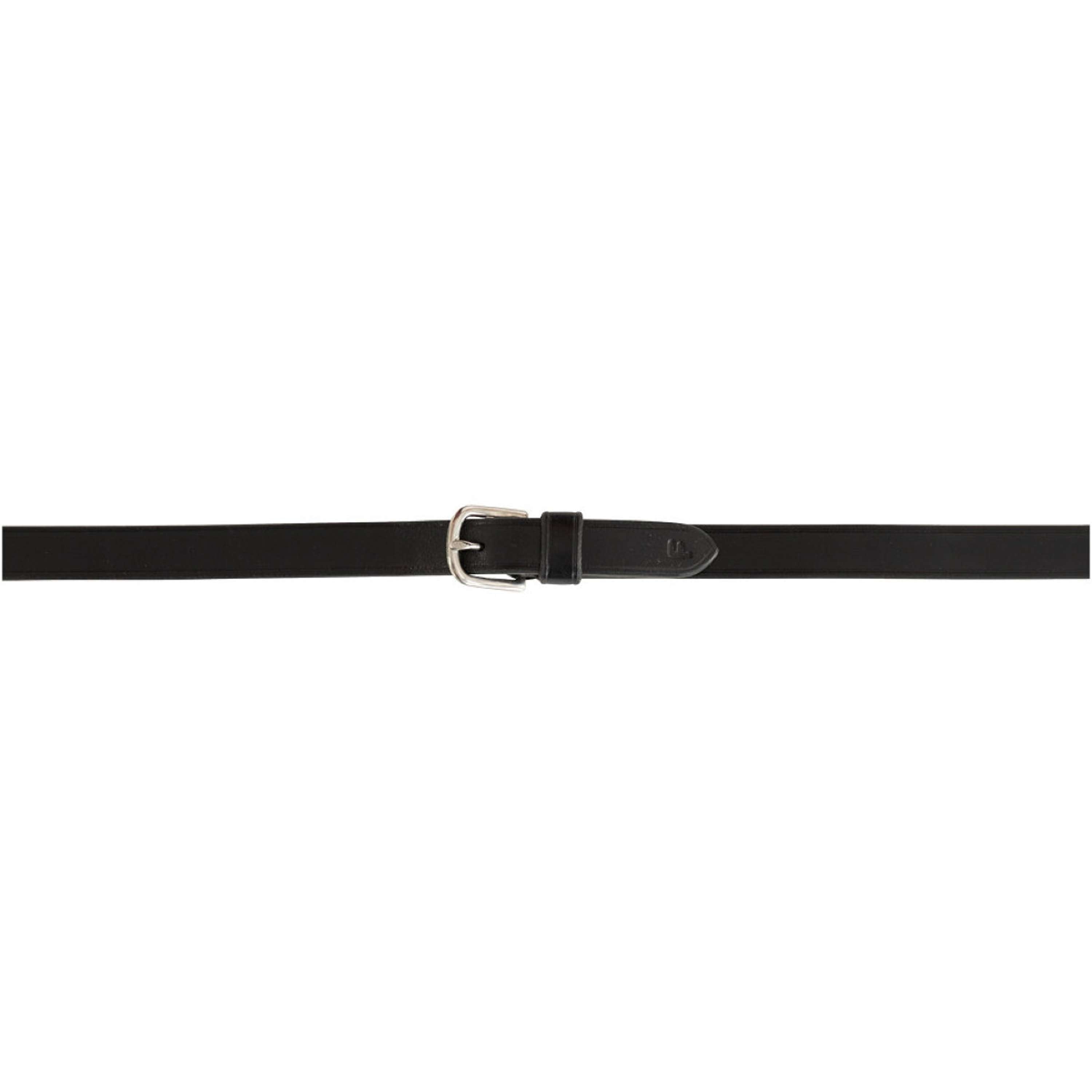 BR Reins Leather with Stoppers Black/Silver