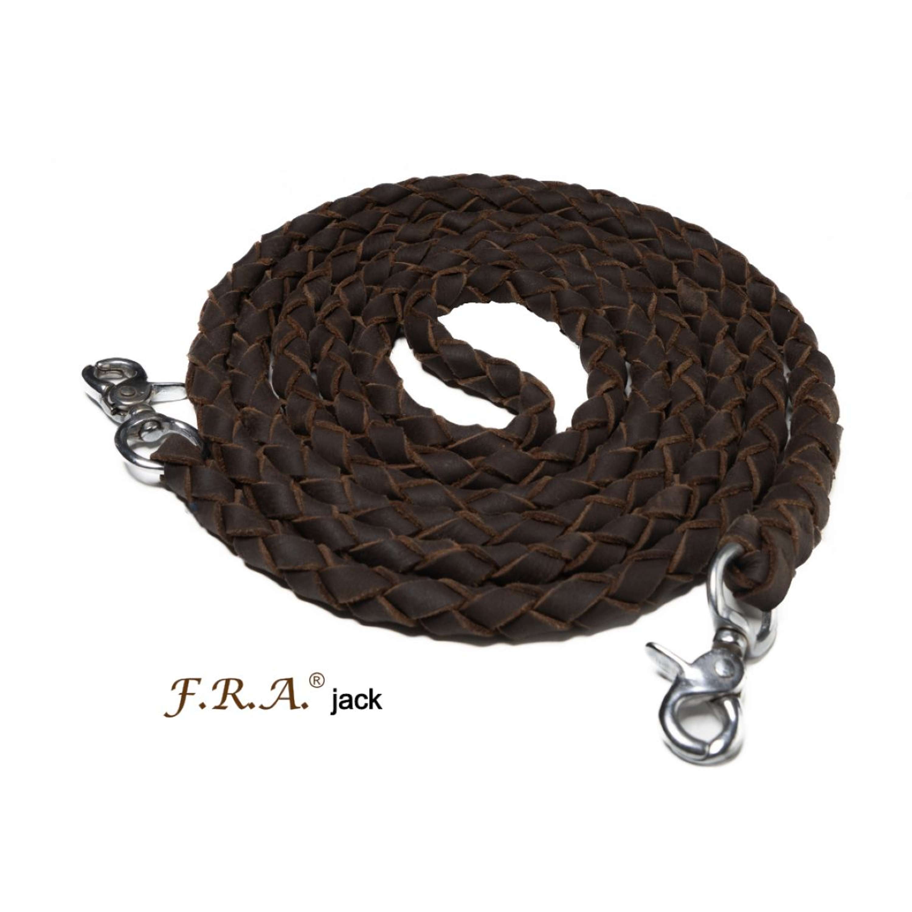 F.R.A. Reins Jack Leather Braided Black