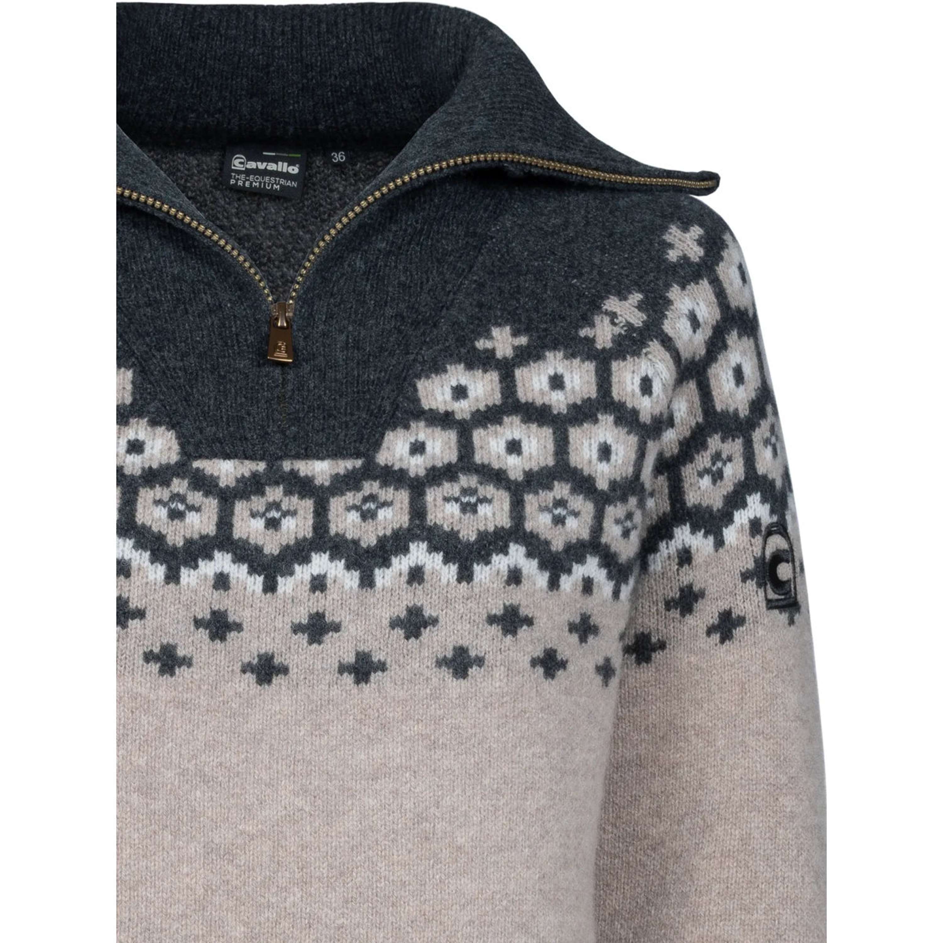 Cavallo Pullover Cavalleara with Zipper Peanut
