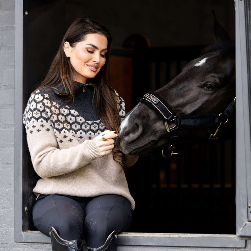 Cavallo Pullover Cavalleara with Zipper Peanut
