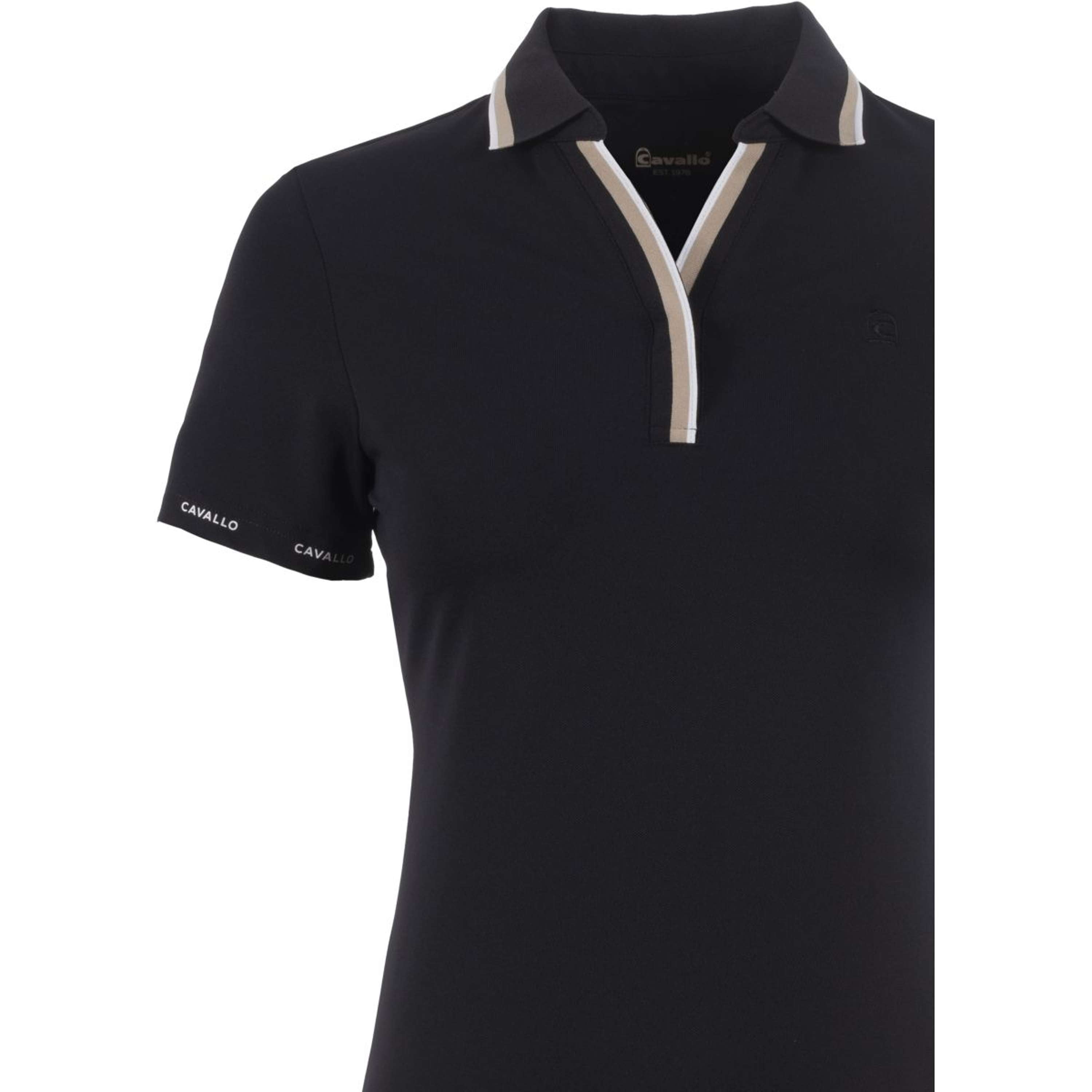 Cavallo Poloshirt CavalPique V-Neck Black