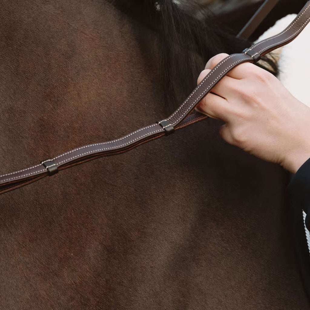Dyon Reins Leather Working Collection 1/2 with Handles Brown