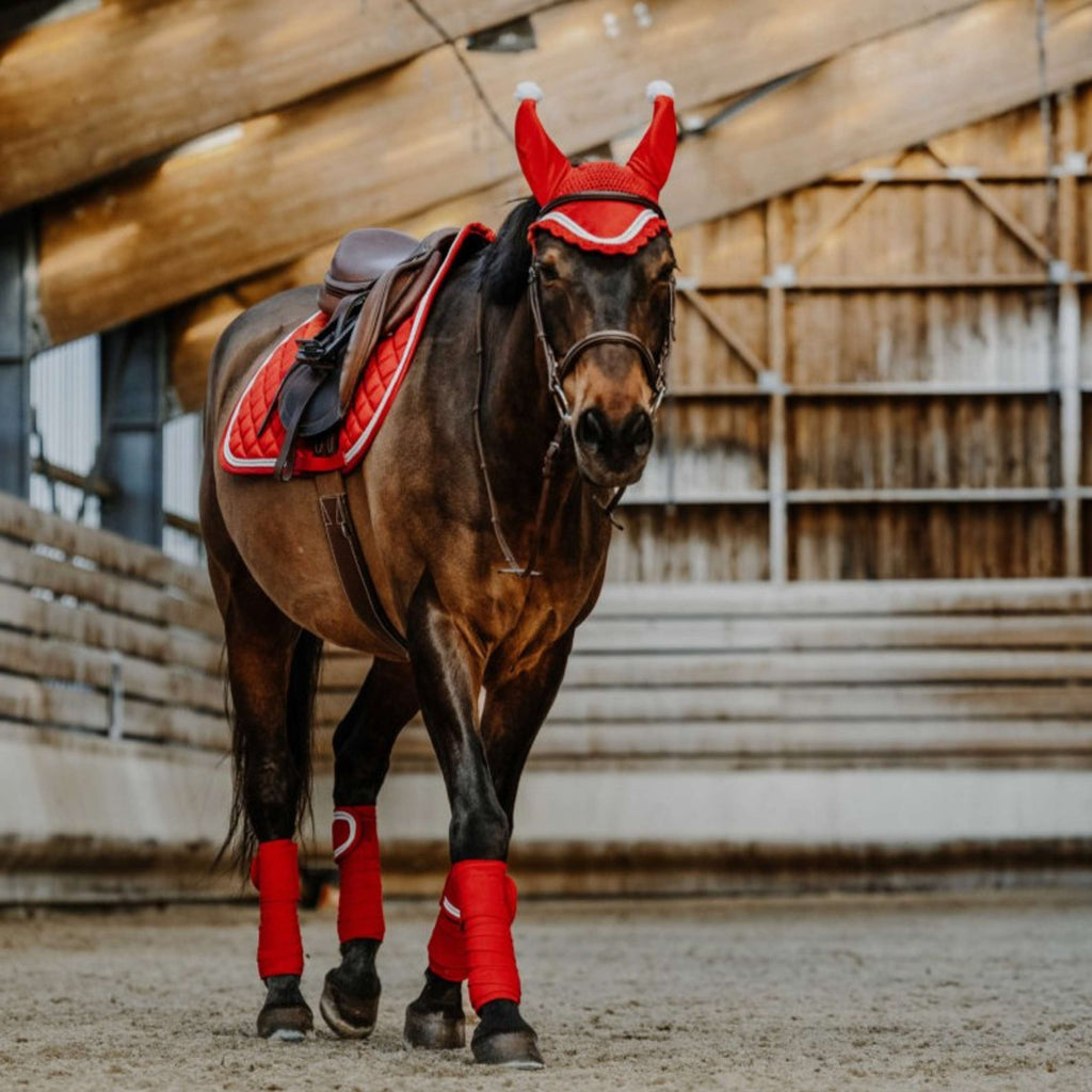 EQUITHÈME Ear Bonnet Christmas Red