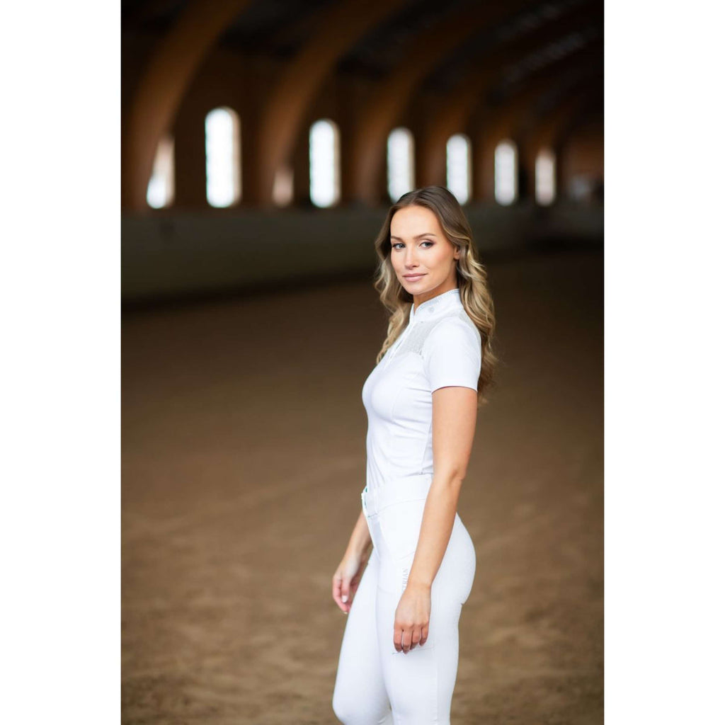 Equestrian Stockholm Competition Shirt Crystal Champion White