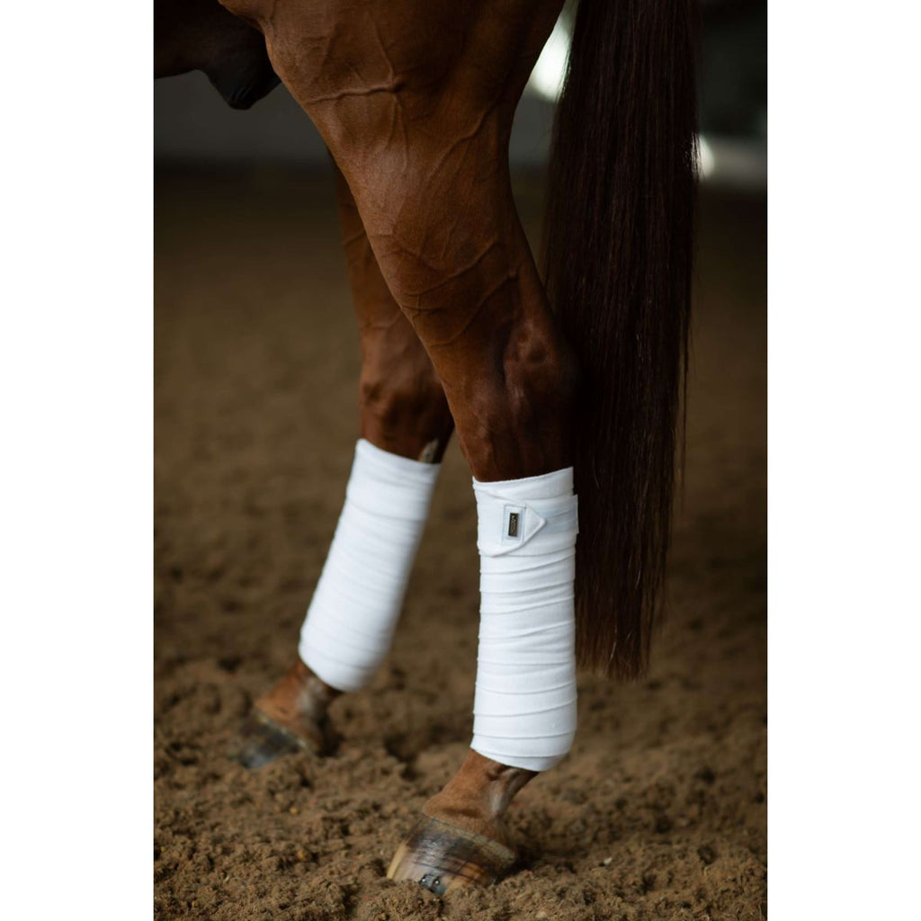 Equestrian Stockholm Bandages White Silver